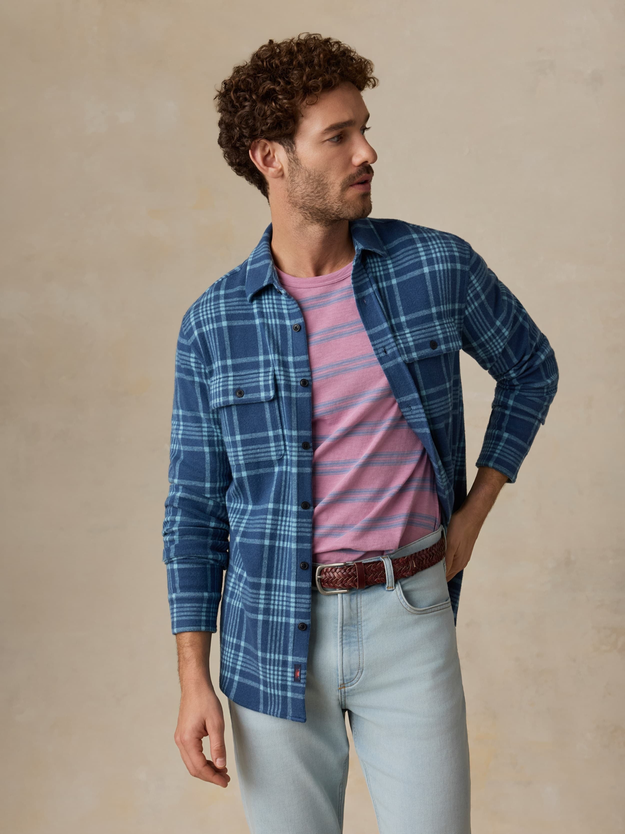 LegendTM Sweater Shirt - Midnight Teal Plaid