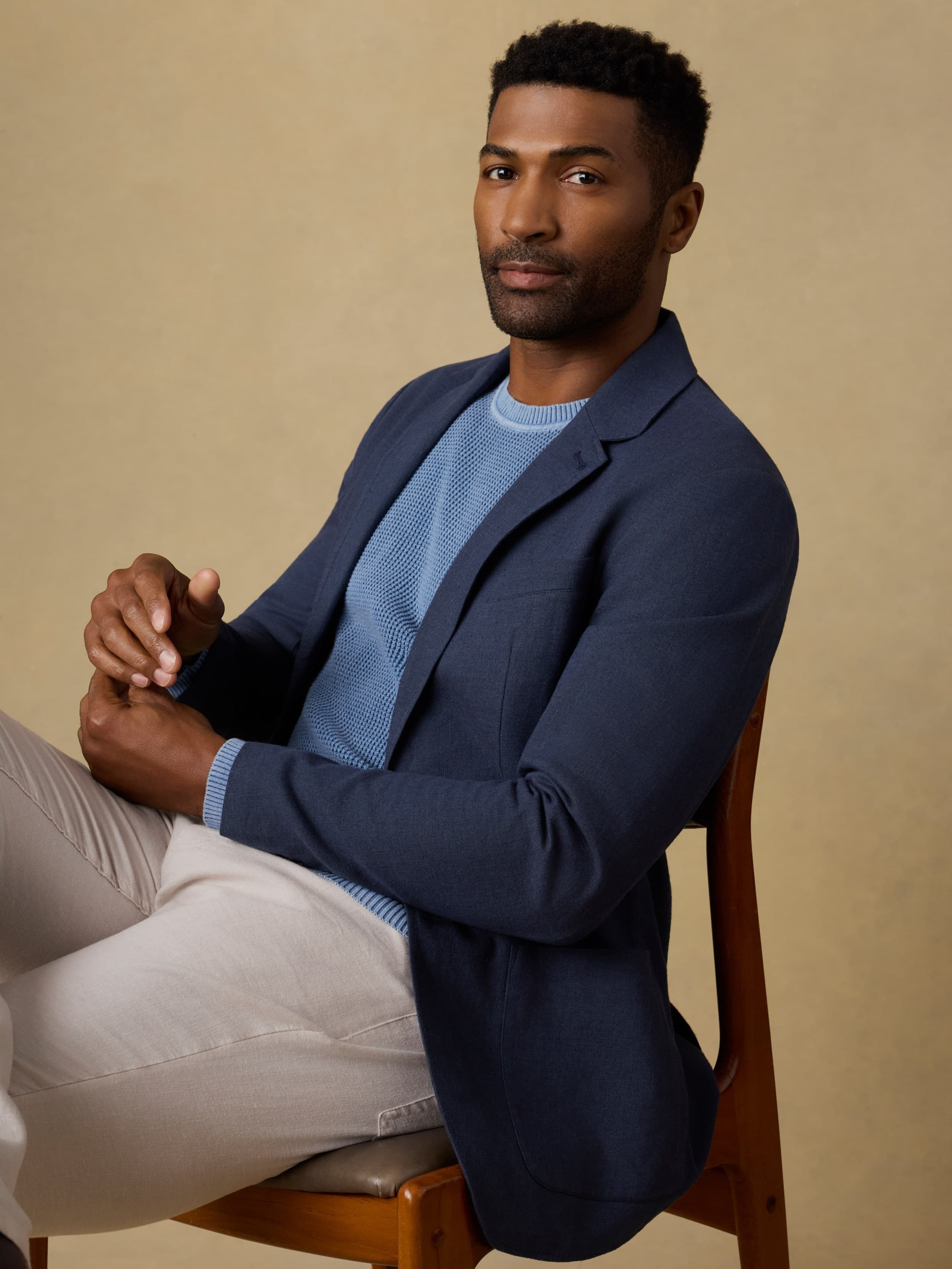 MovementTM Linen Blazer - Deep Sea Navy
