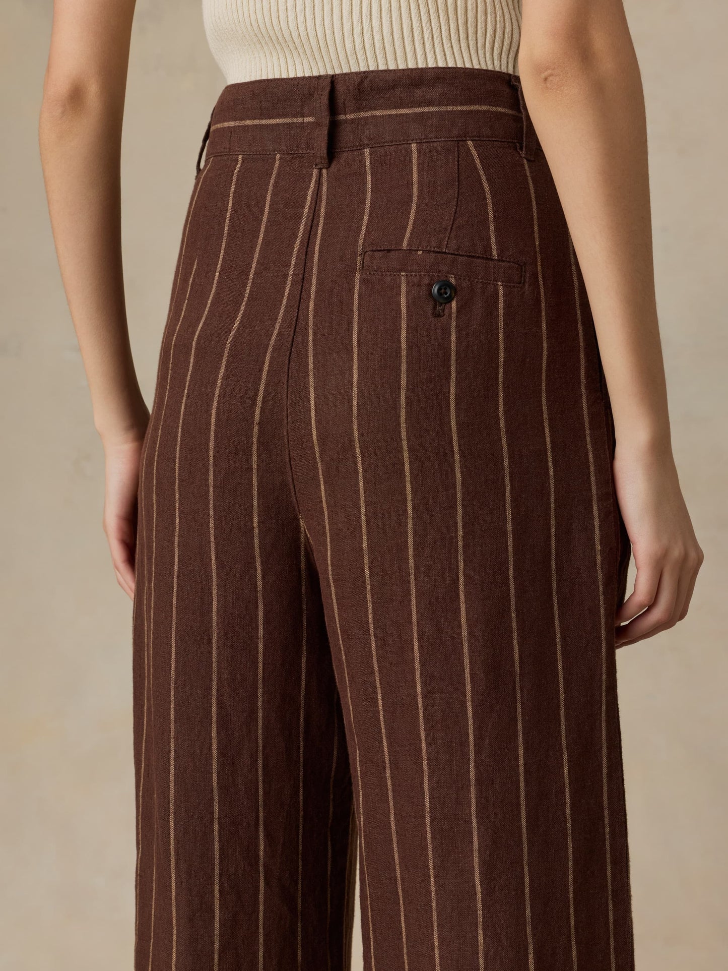 Sun Strider Linen Pleated Pant - Harbor Line Stripe