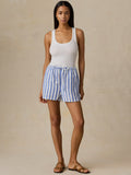 Laguna Linen Montecito Short - Coastal Calm Stripe