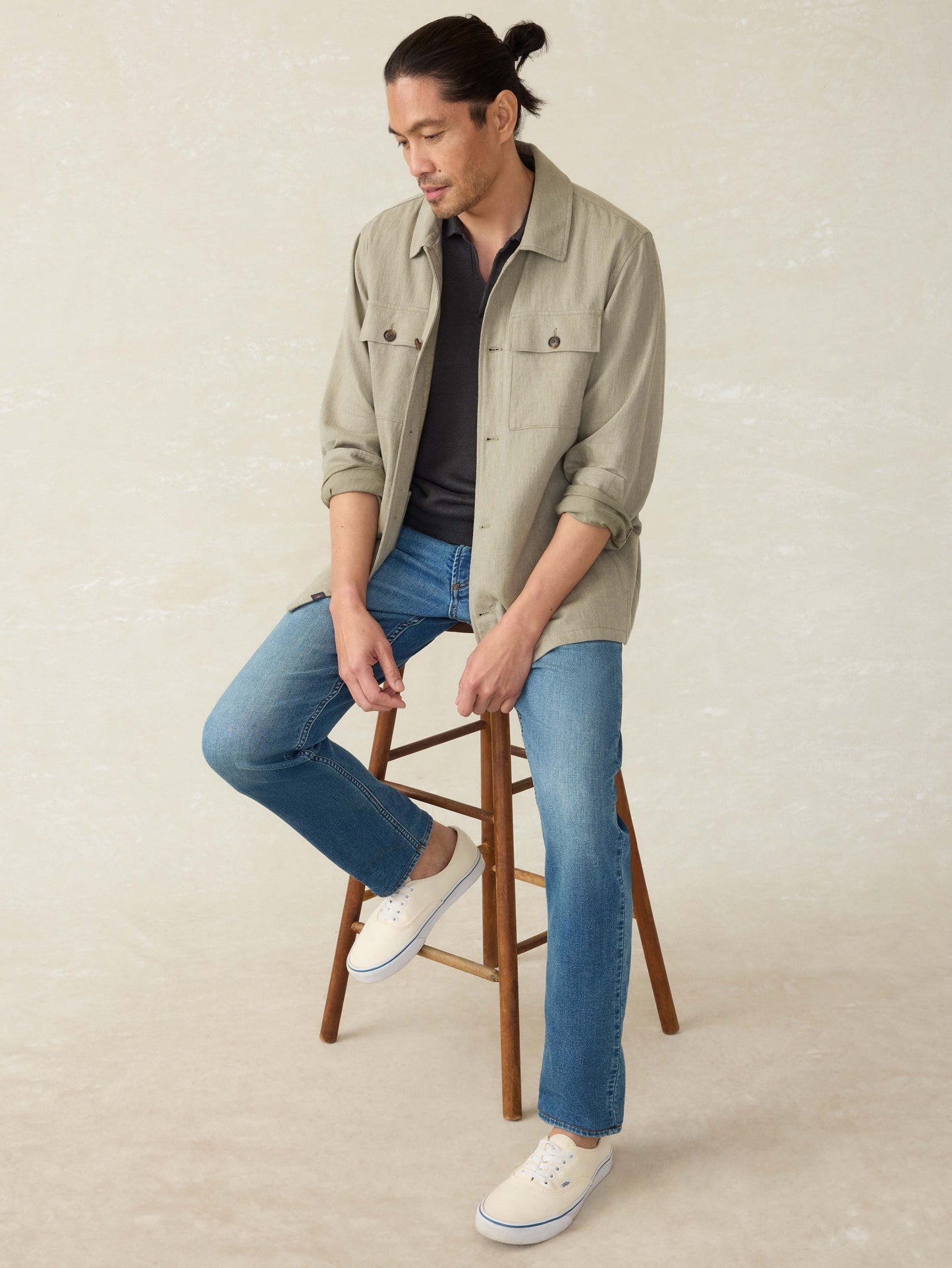MovementTM Linen Shirt Jacket - Sage Cliff