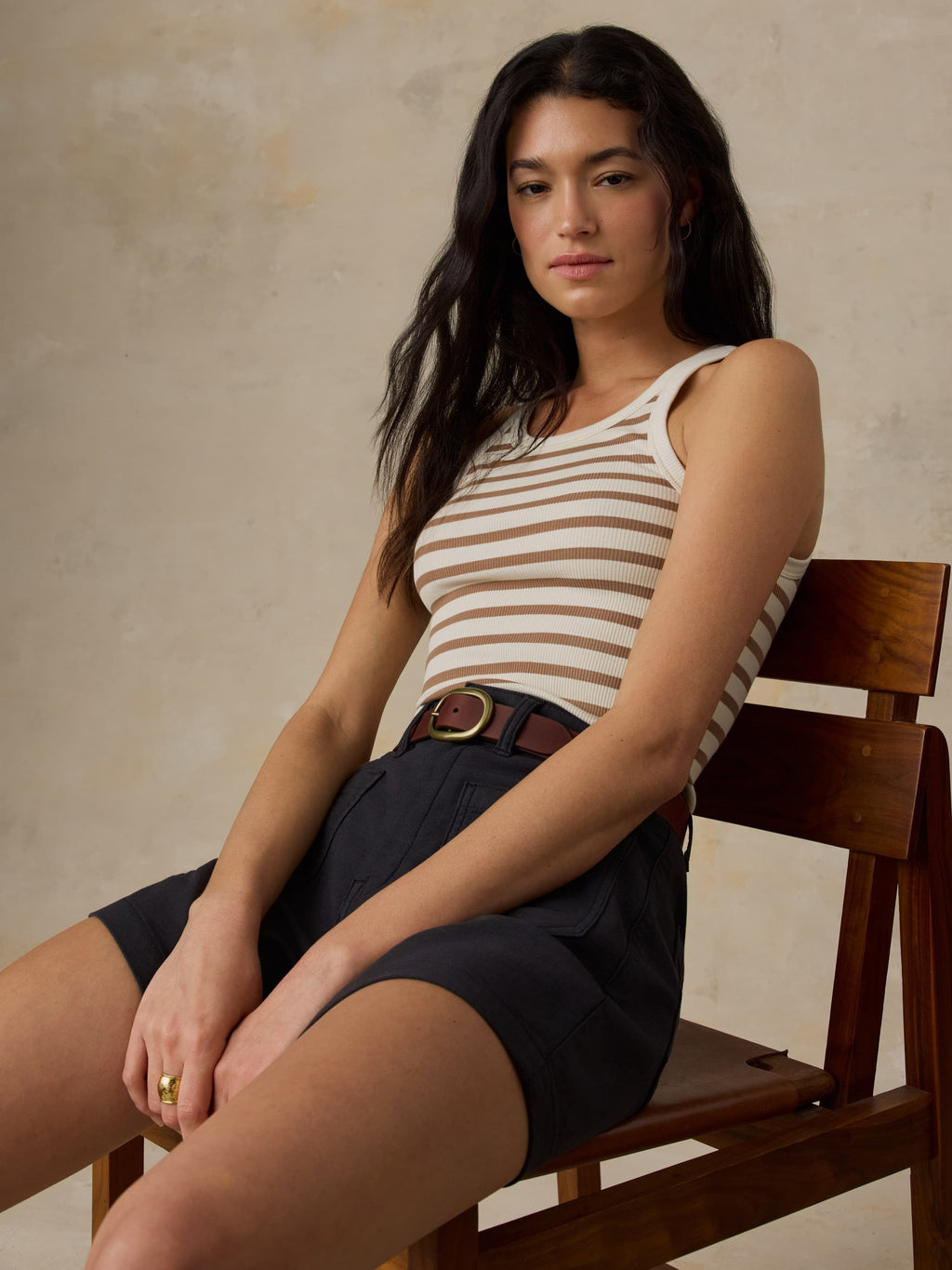 Surfside Rib Tank - Woodsmoke Stripe