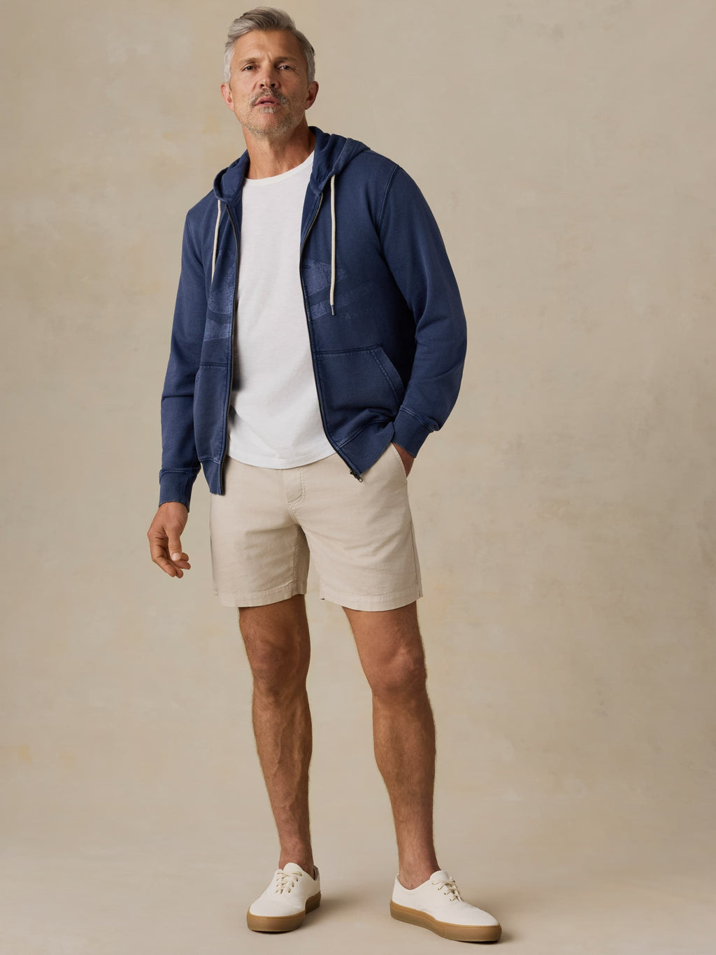Faherty x Quiksilver Fleece Zip Hoodie - Abyss Navy