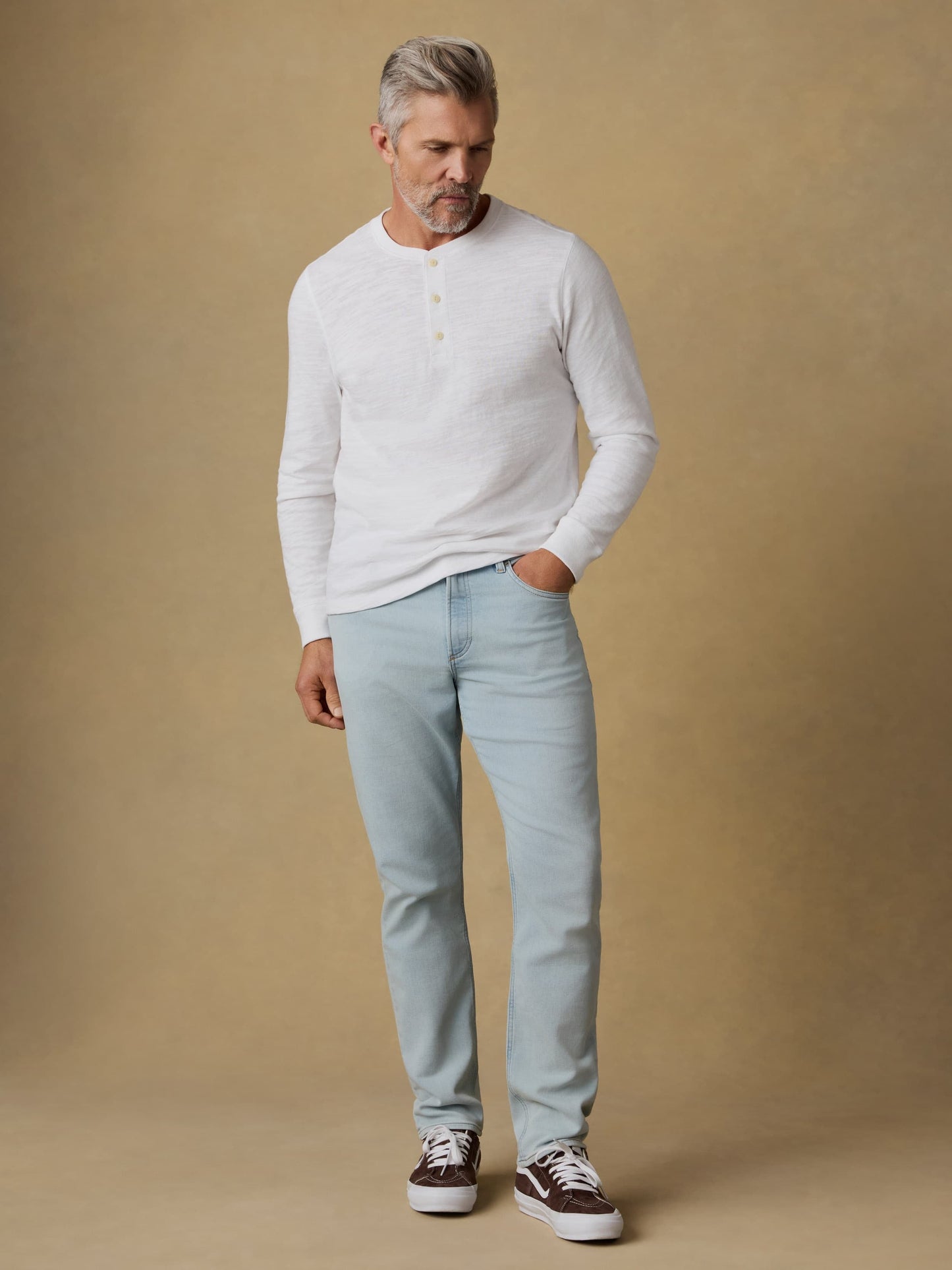 Sunwashed Organic Henley - White