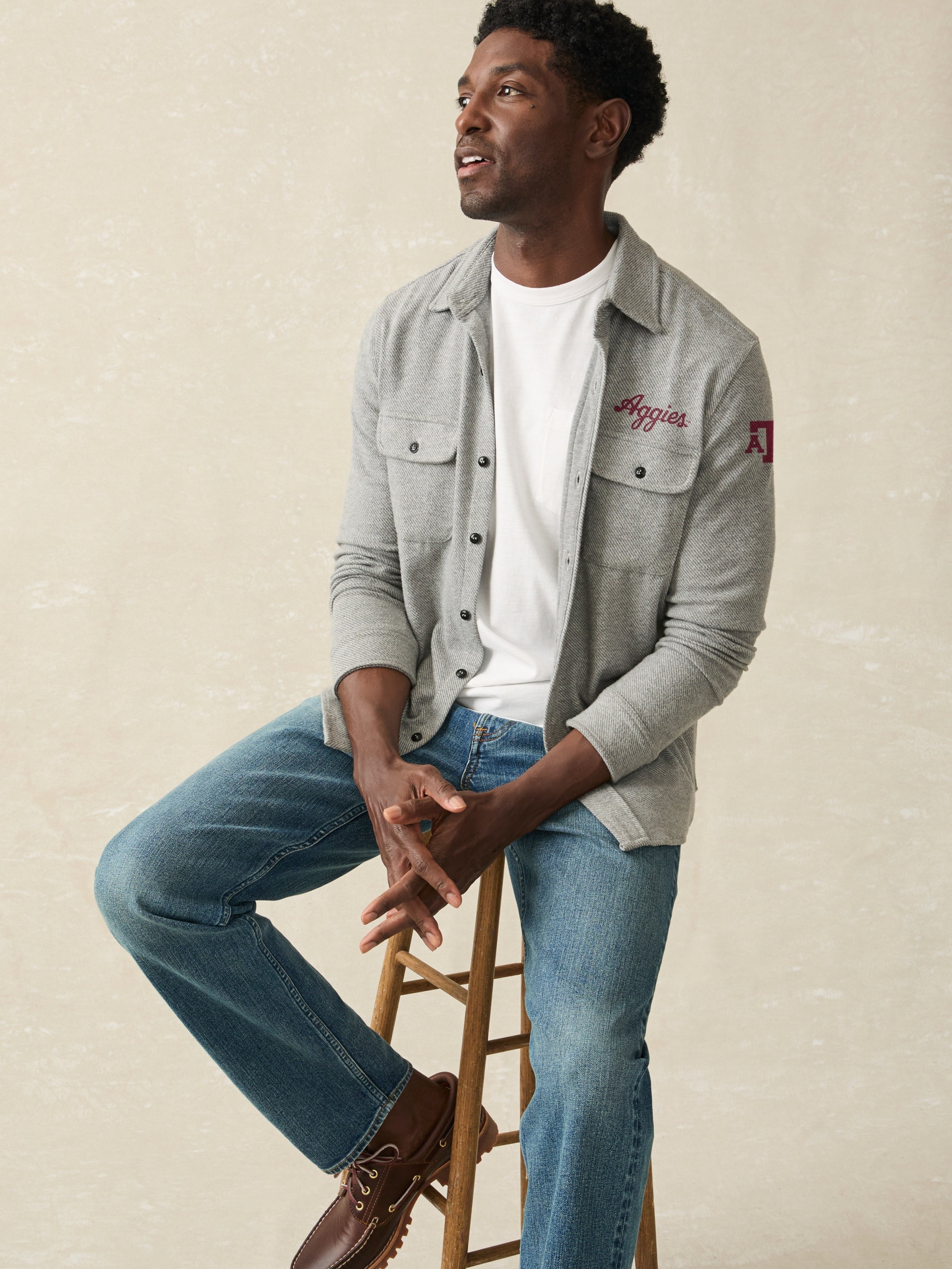 Texas A&M Legend Sweater Shirt - Fossil Grey Twill