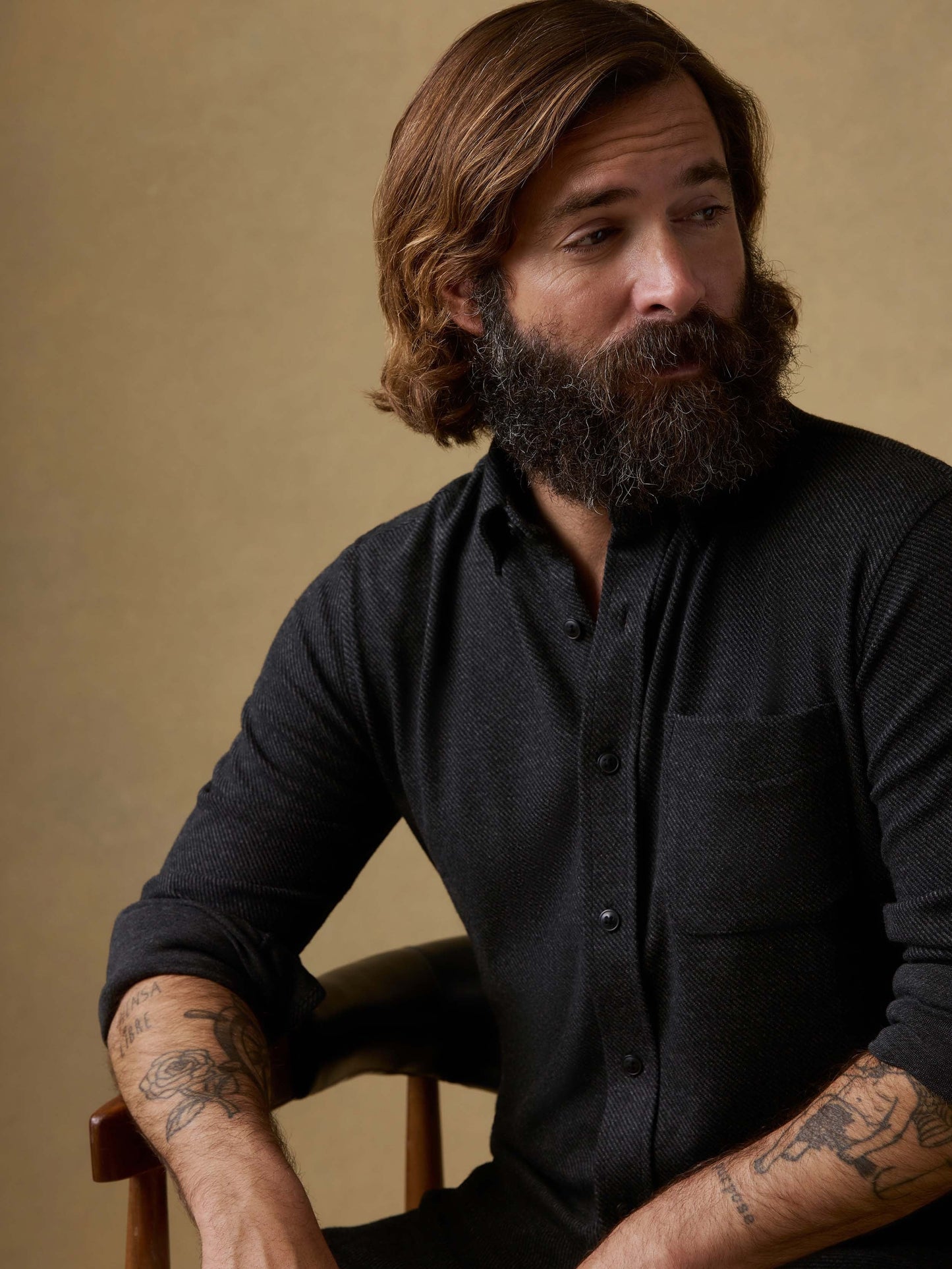 LegendTM Sweater Shirt (Single Pocket) - Heathered Black Twill