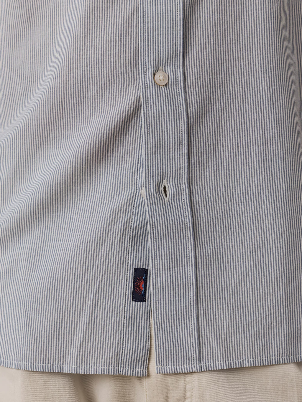 Long-Sleeve Weightless Cotton Shirt - Ivory Lake Stripe