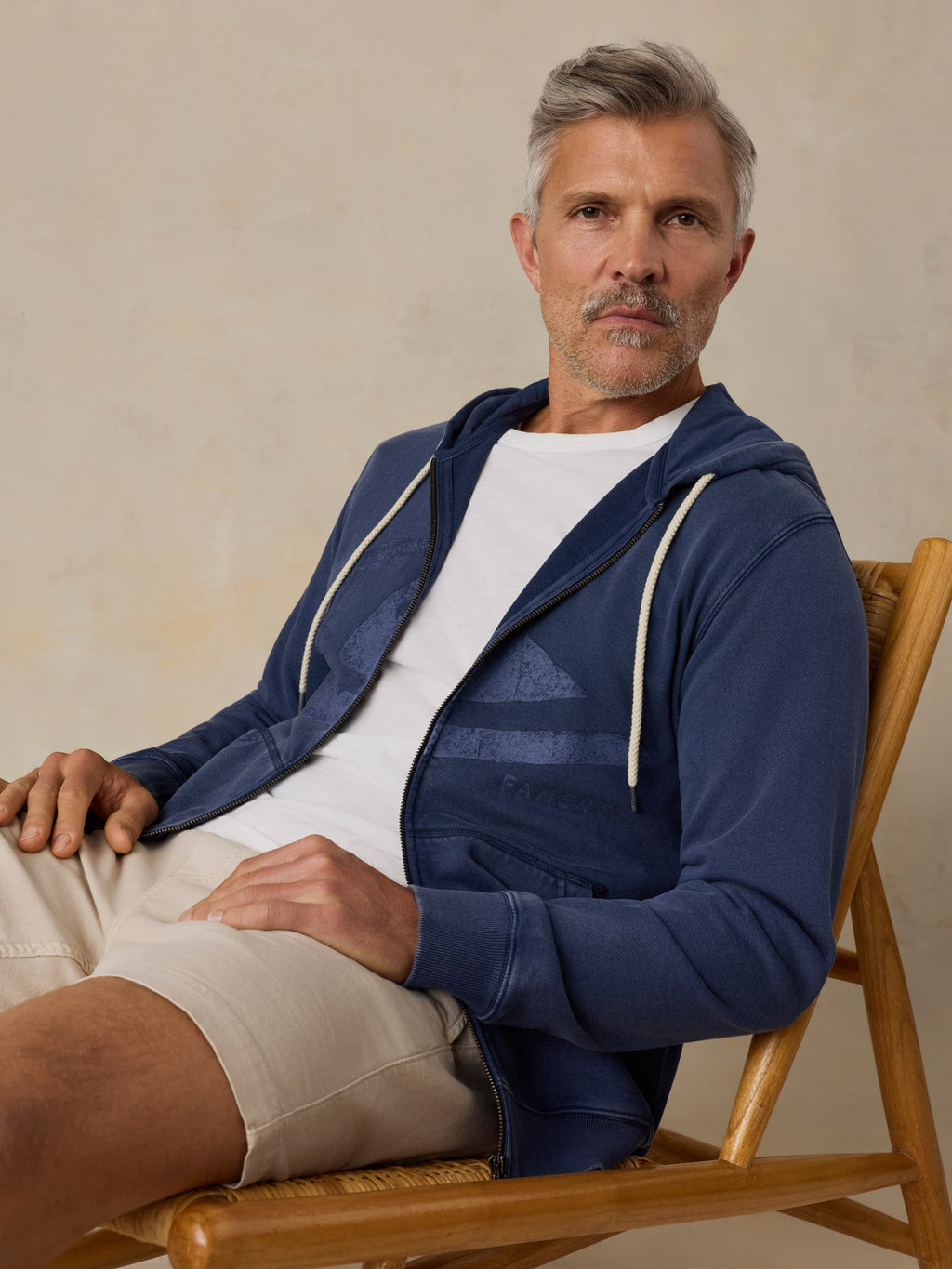 Faherty x Quiksilver Fleece Zip Hoodie - Abyss Navy