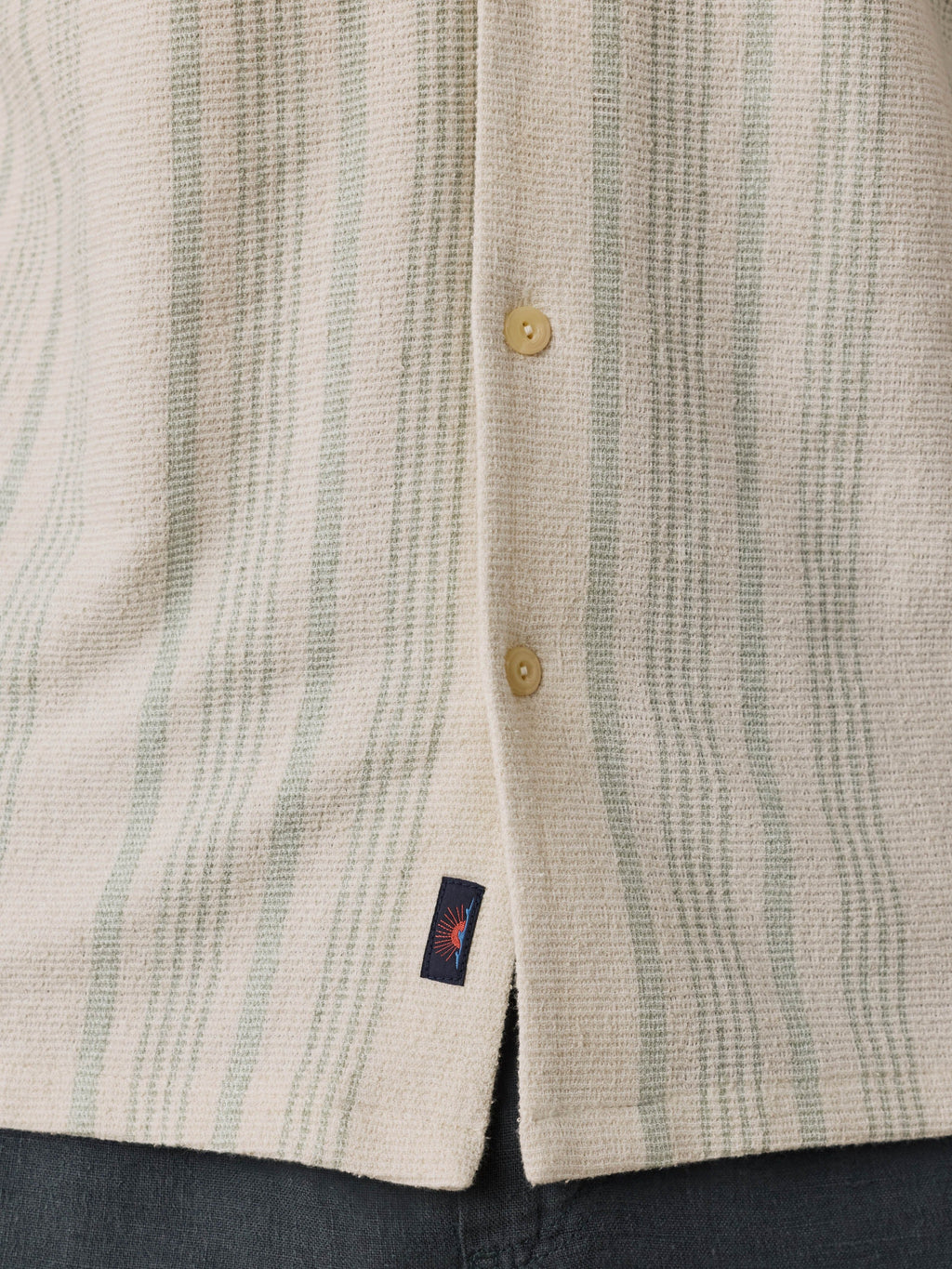 Short-Sleeve Oasis Camp Shirt - Sage Beach Stripe