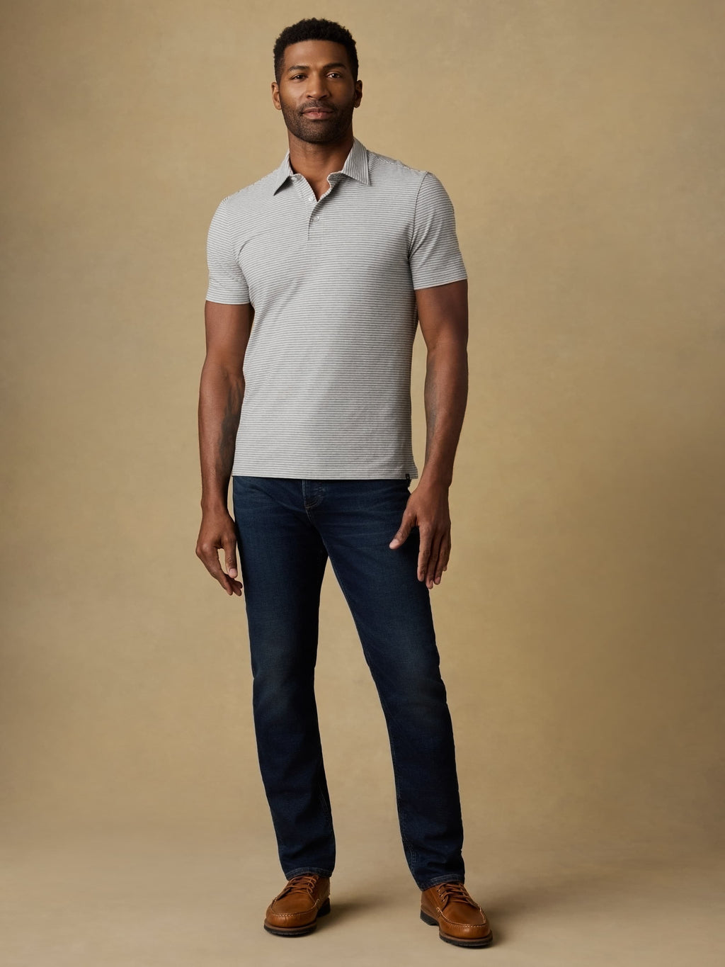 Short-Sleeve MovementTM Polo - Dark Cloud Stripe