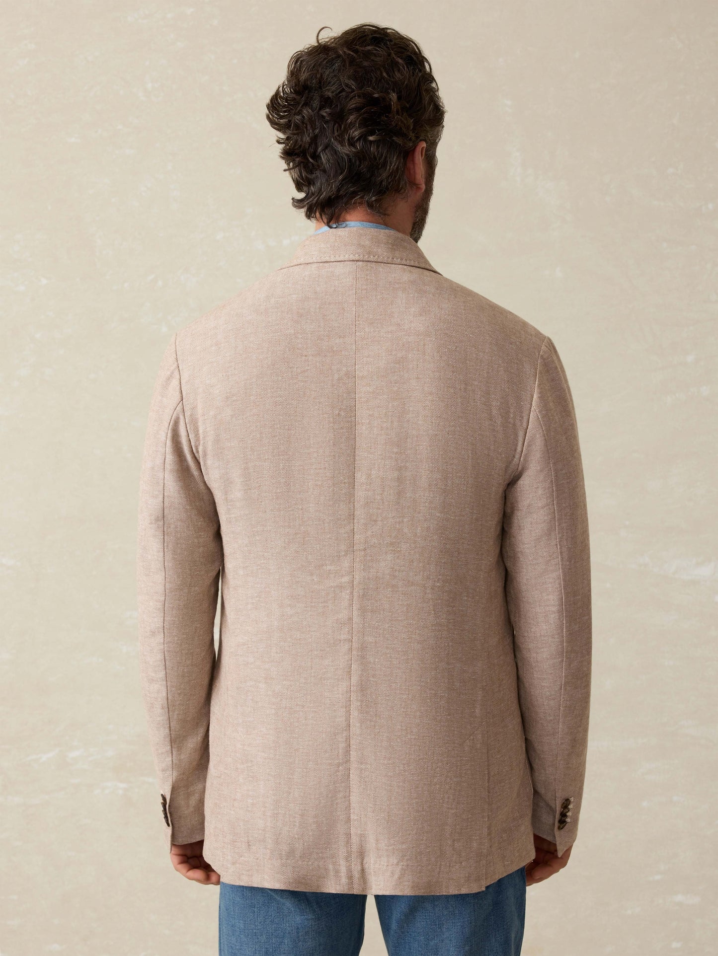 MovementTM Linen Blazer - Wolf Sands Herringbone