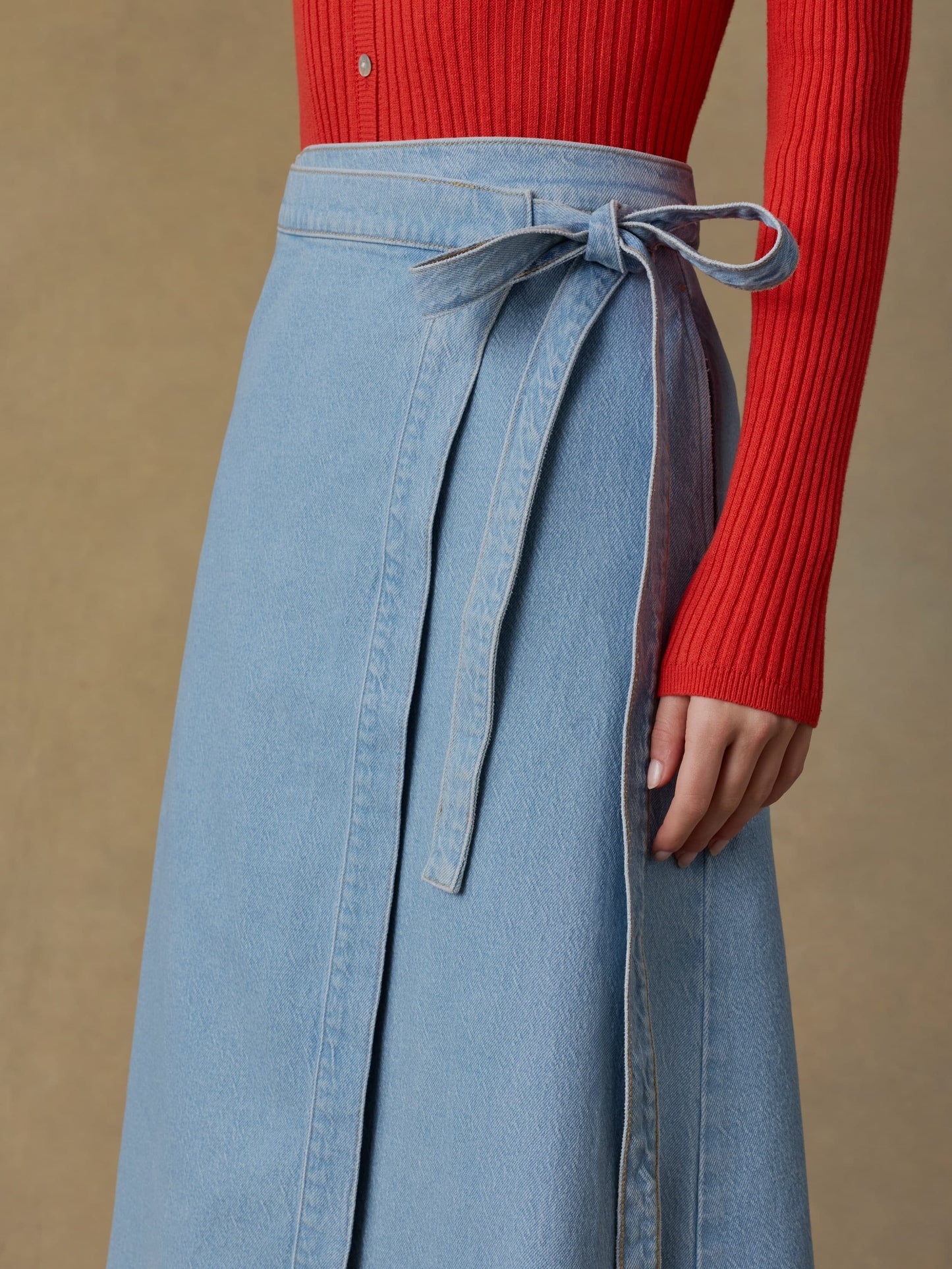 Solstice Denim Wrap Skirt - Bay Drift Wash