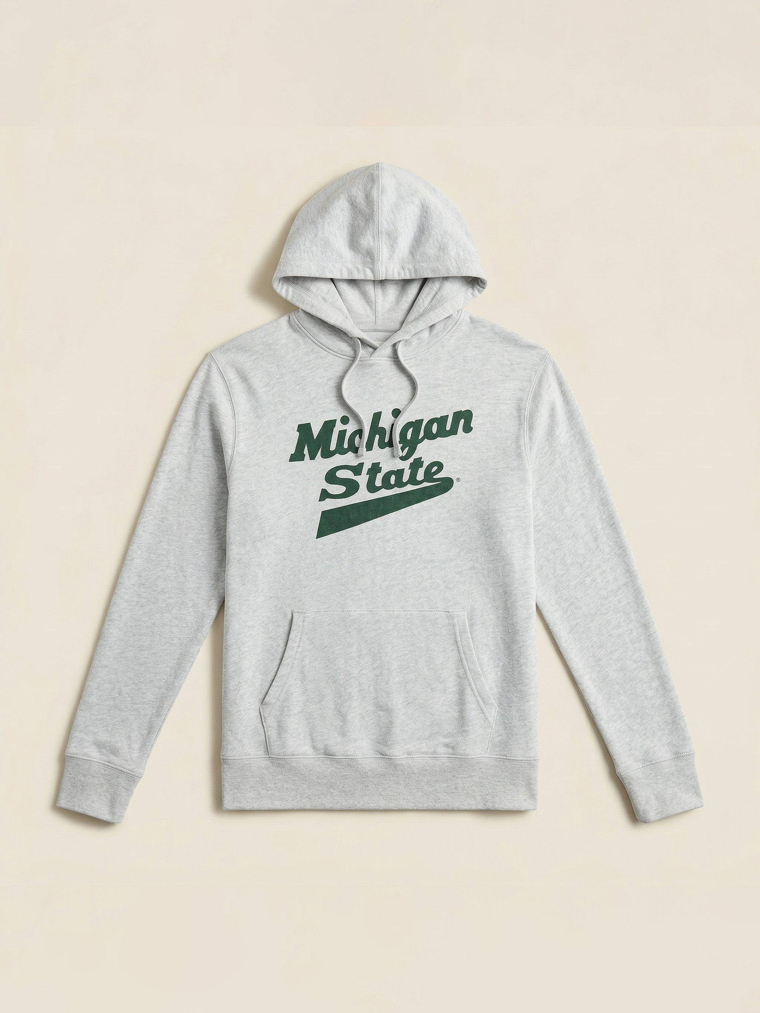 Michigan State Sunwashed Slub Hoodie - Light Grey Heather