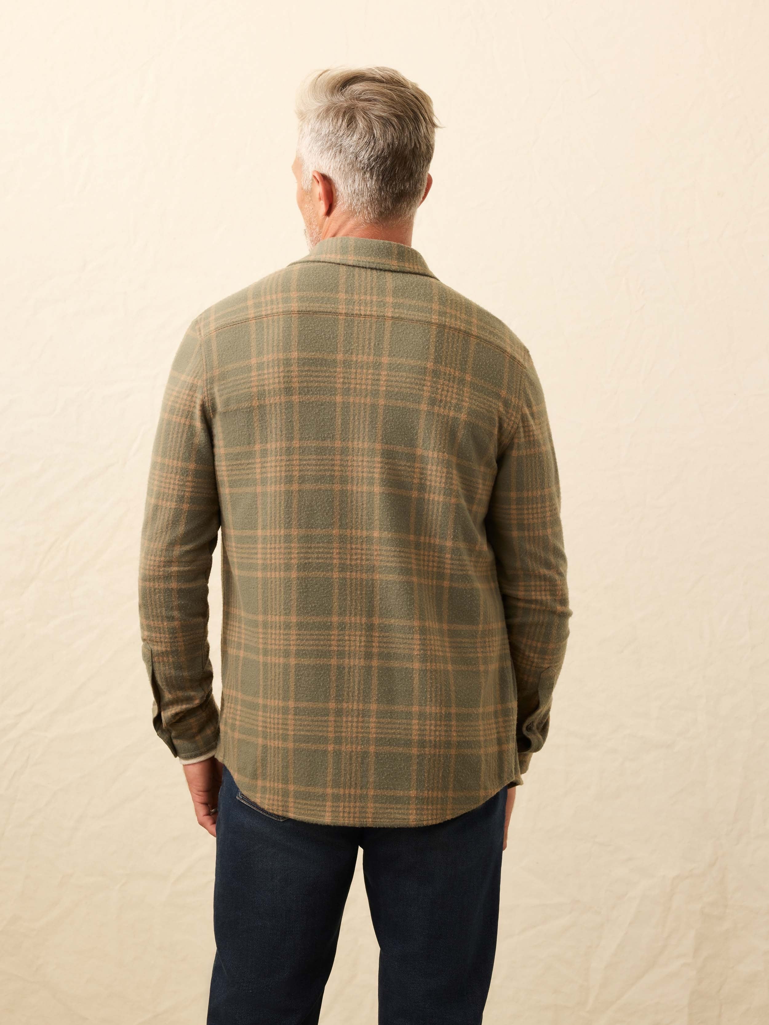 LegendTM Sweater Shirt - Woodland Olive Plaid