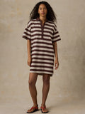 Recycled Cotton Knit Dress - Espresso Stripe