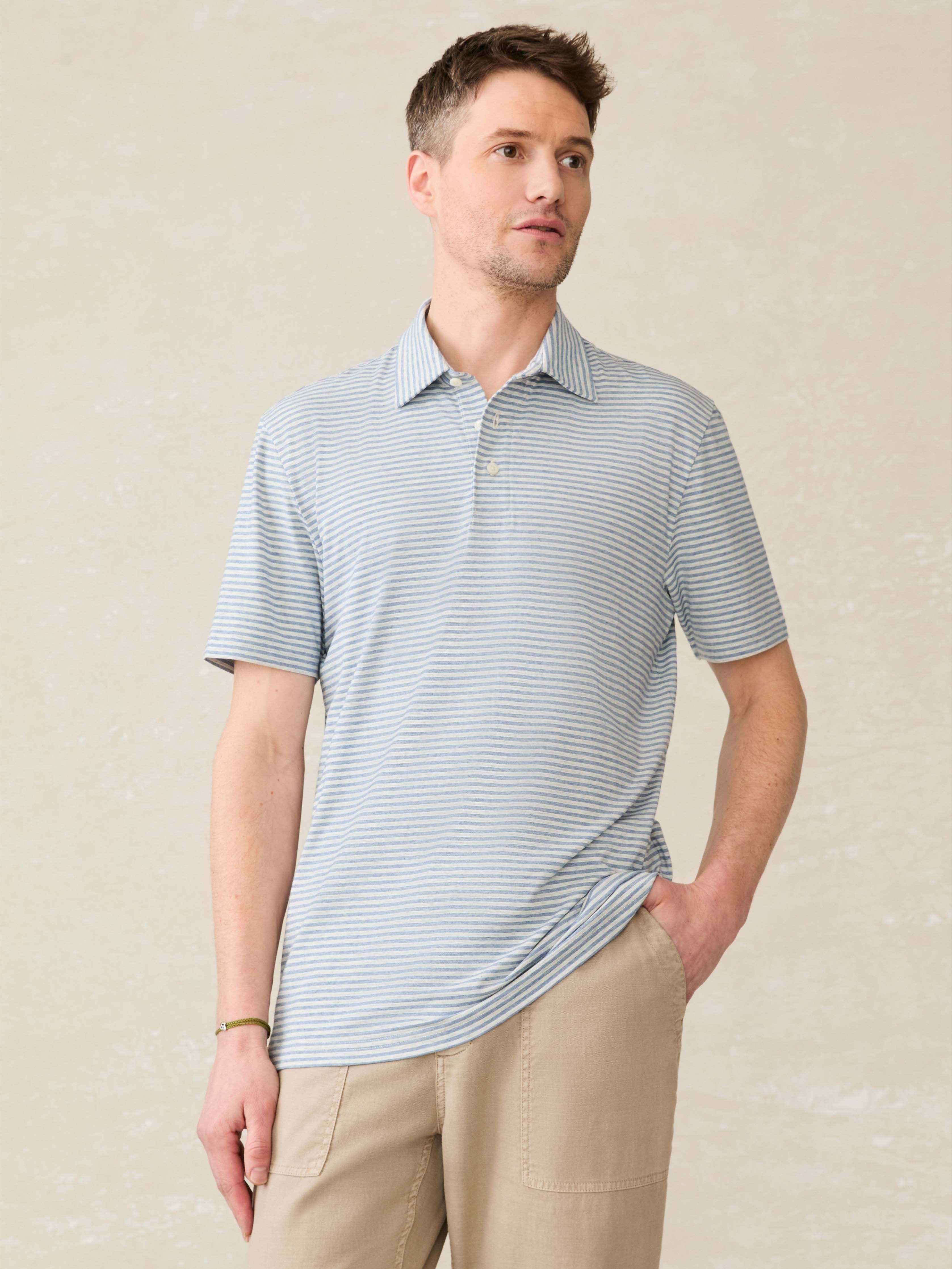 Short-Sleeve MovementTM Polo - Long Valley Stripe