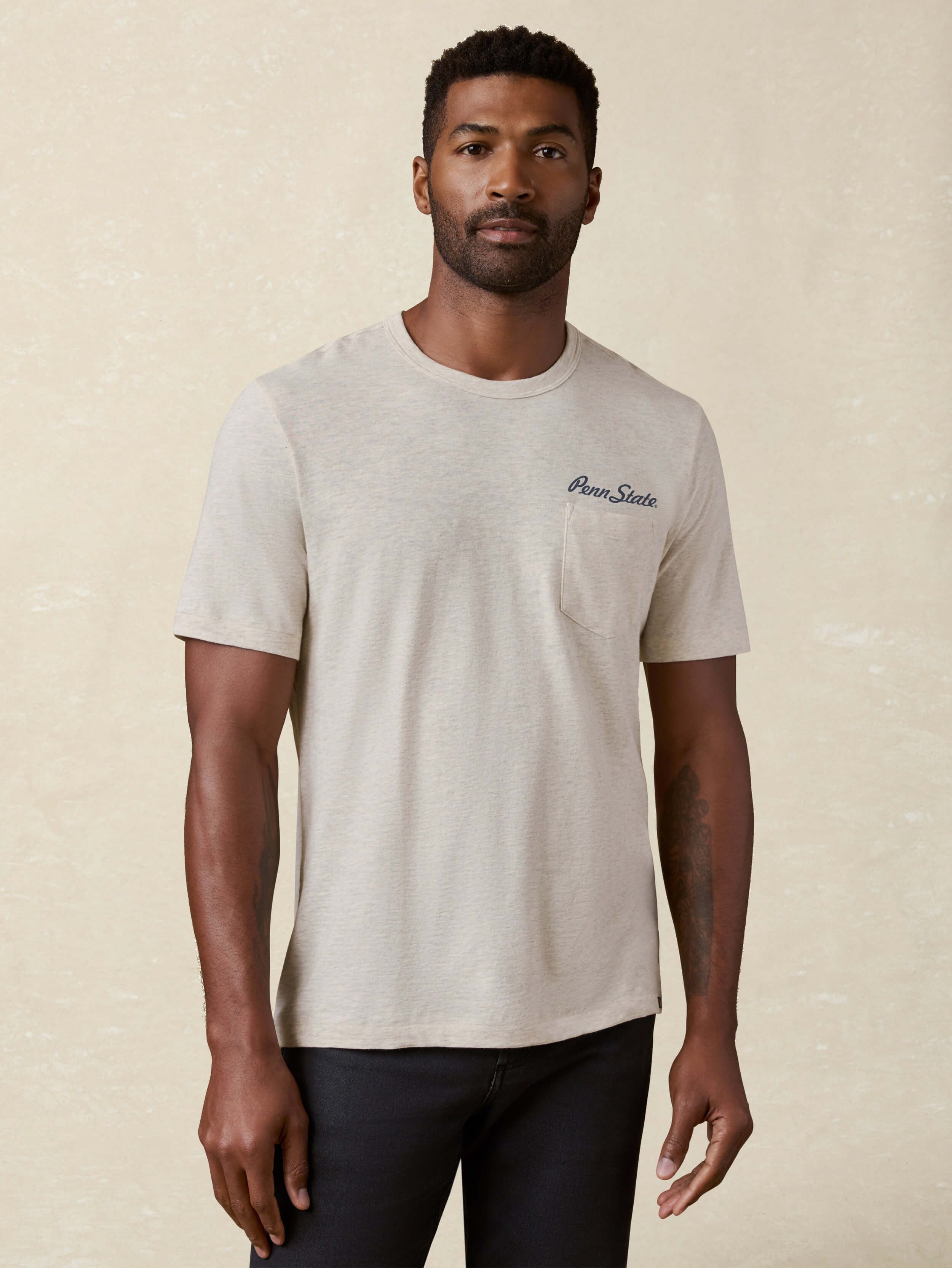 Penn State Sunwashed Pocket Tee - Island Dune Heather