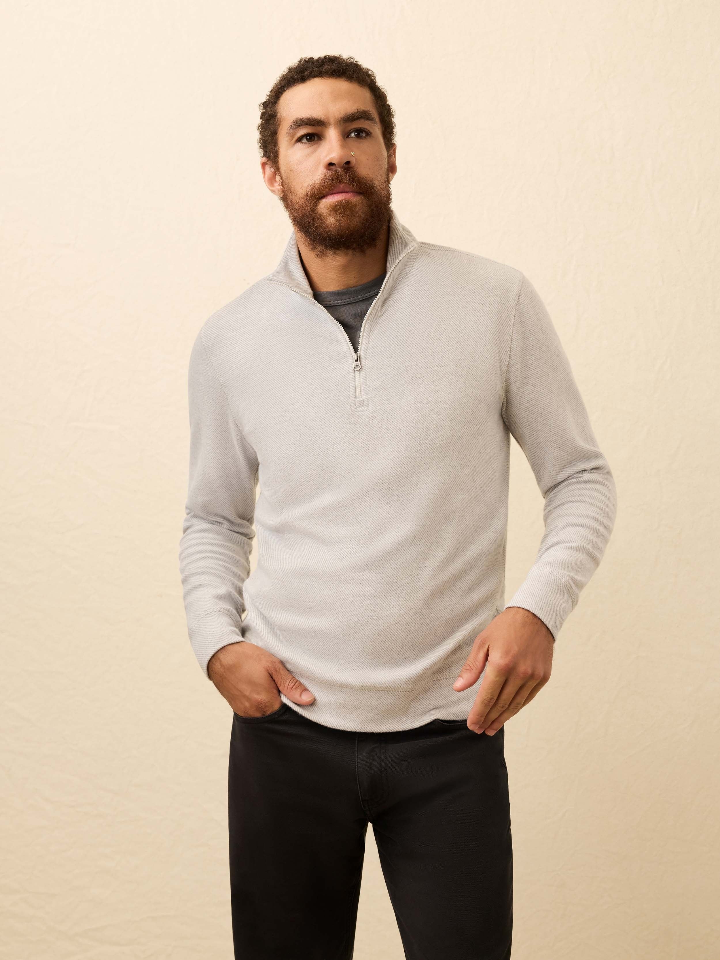 LegendTM Sweater Quarter Zip - Light Heather Grey