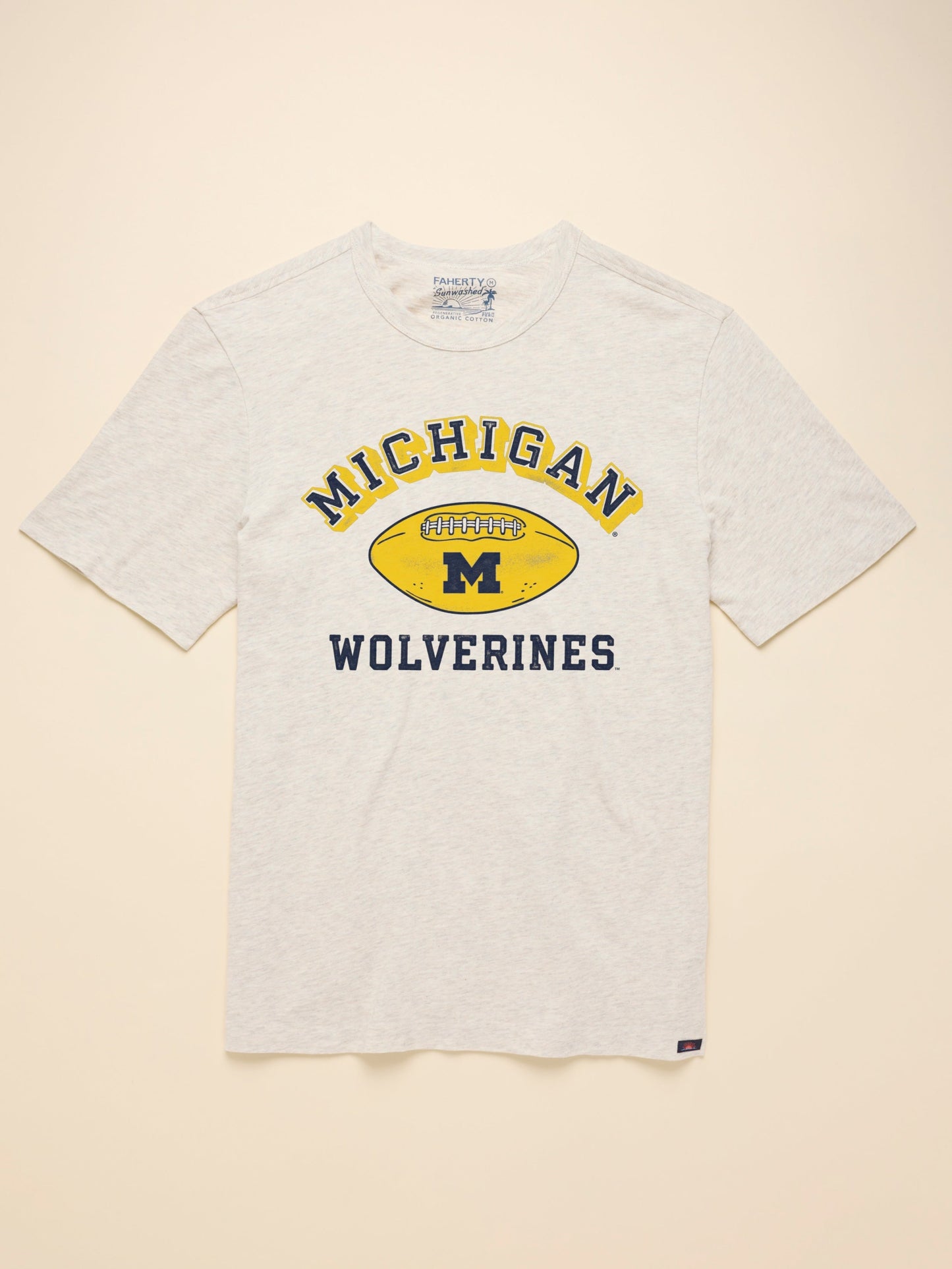 University of Michigan Sunwashed Tee - Island Dune Heather
