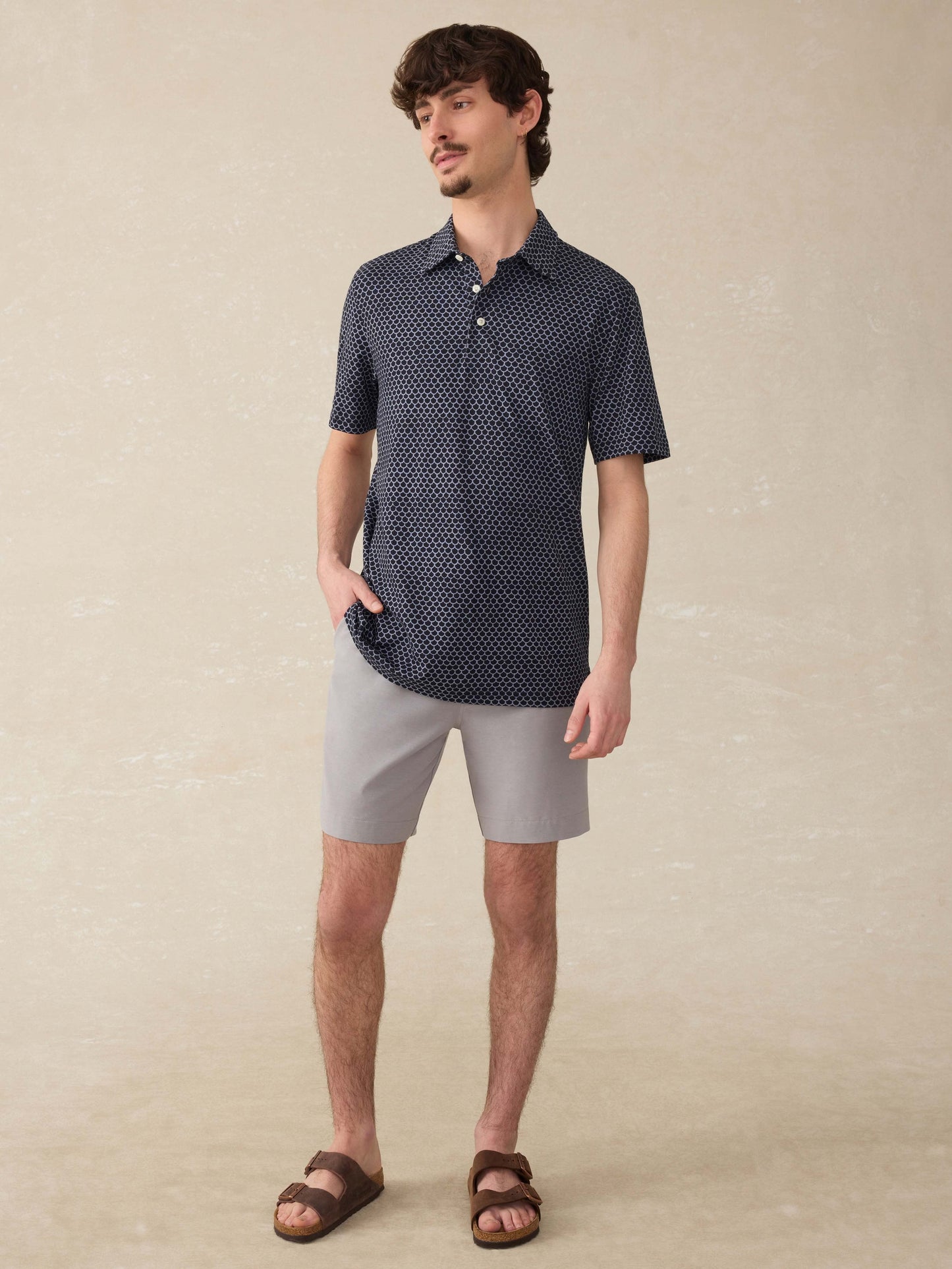 Short-Sleeve MovementTM Pique Polo - Midnight Fishscale