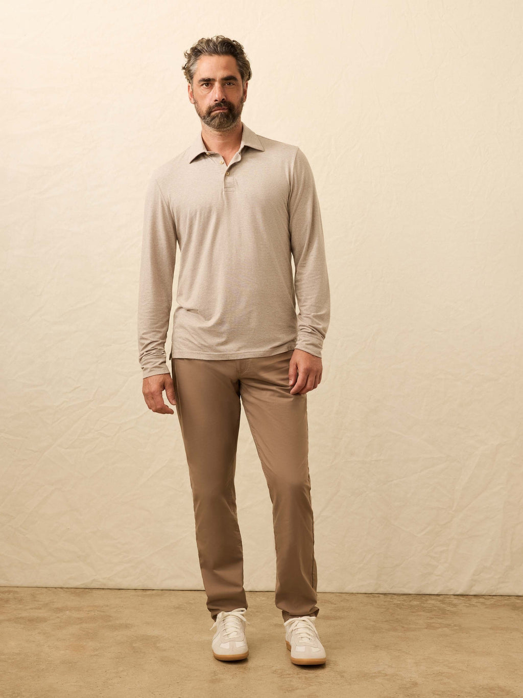 Long-Sleeve MovementTM Polo - Mountain Bark Feeder