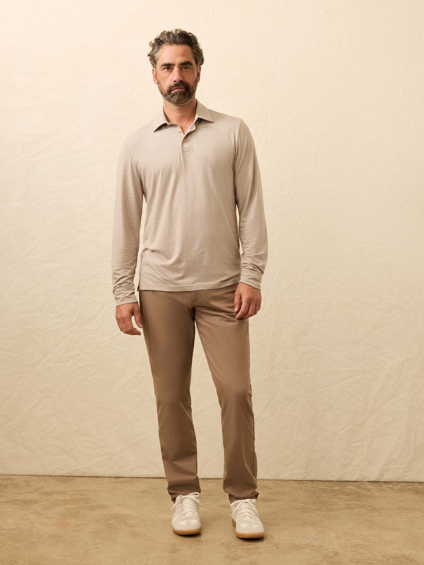 Long-Sleeve MovementTM Polo - Mountain Bark Feeder
