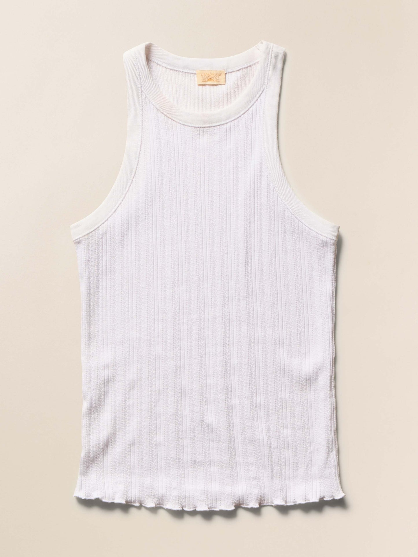 Paradise Pointelle Tank - White