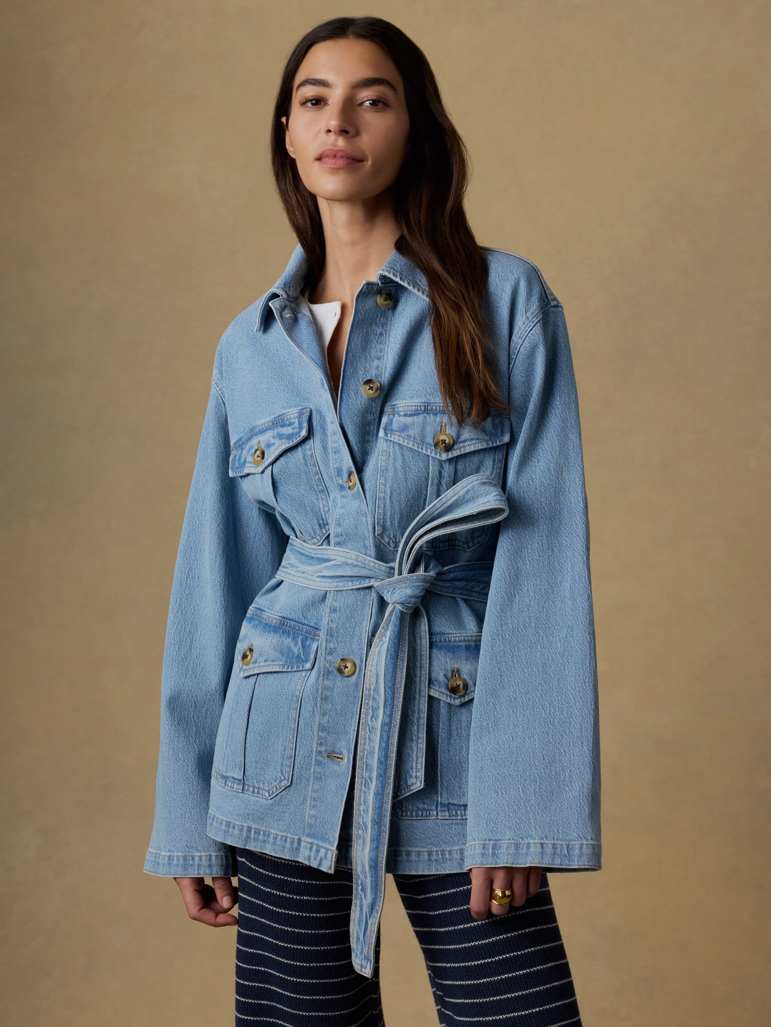 Solstice Denim Safari Jacket - Bay Drift Wash