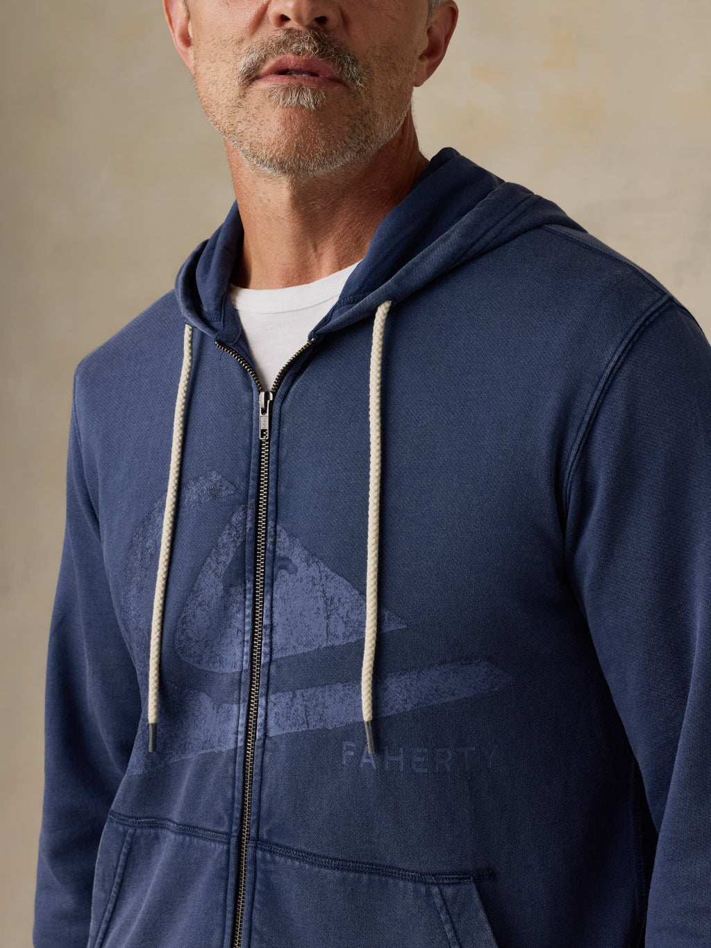 Faherty x Quiksilver Fleece Zip Hoodie - Abyss Navy