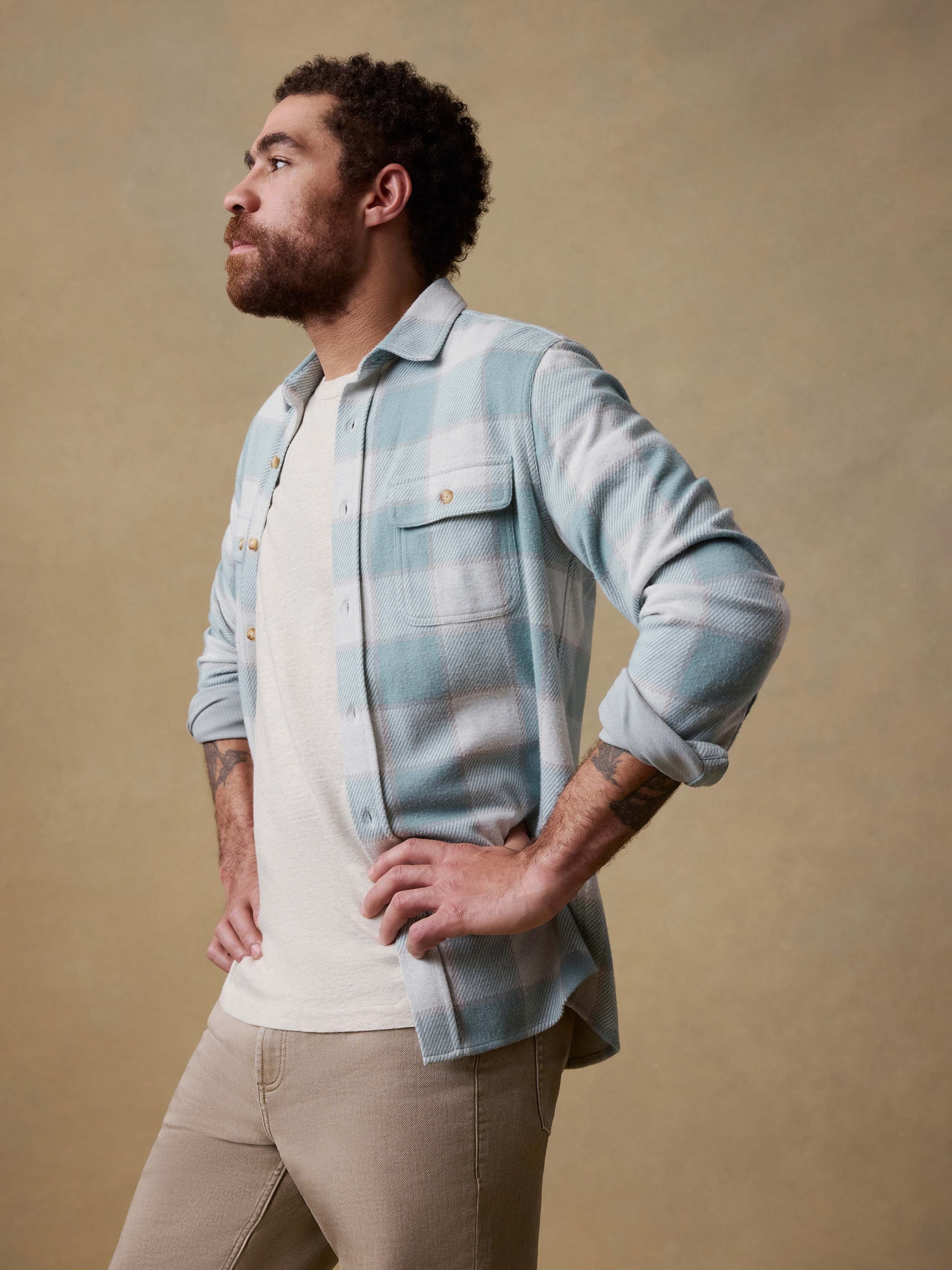 LegendTM Sweater Shirt - Island Sage Plaid