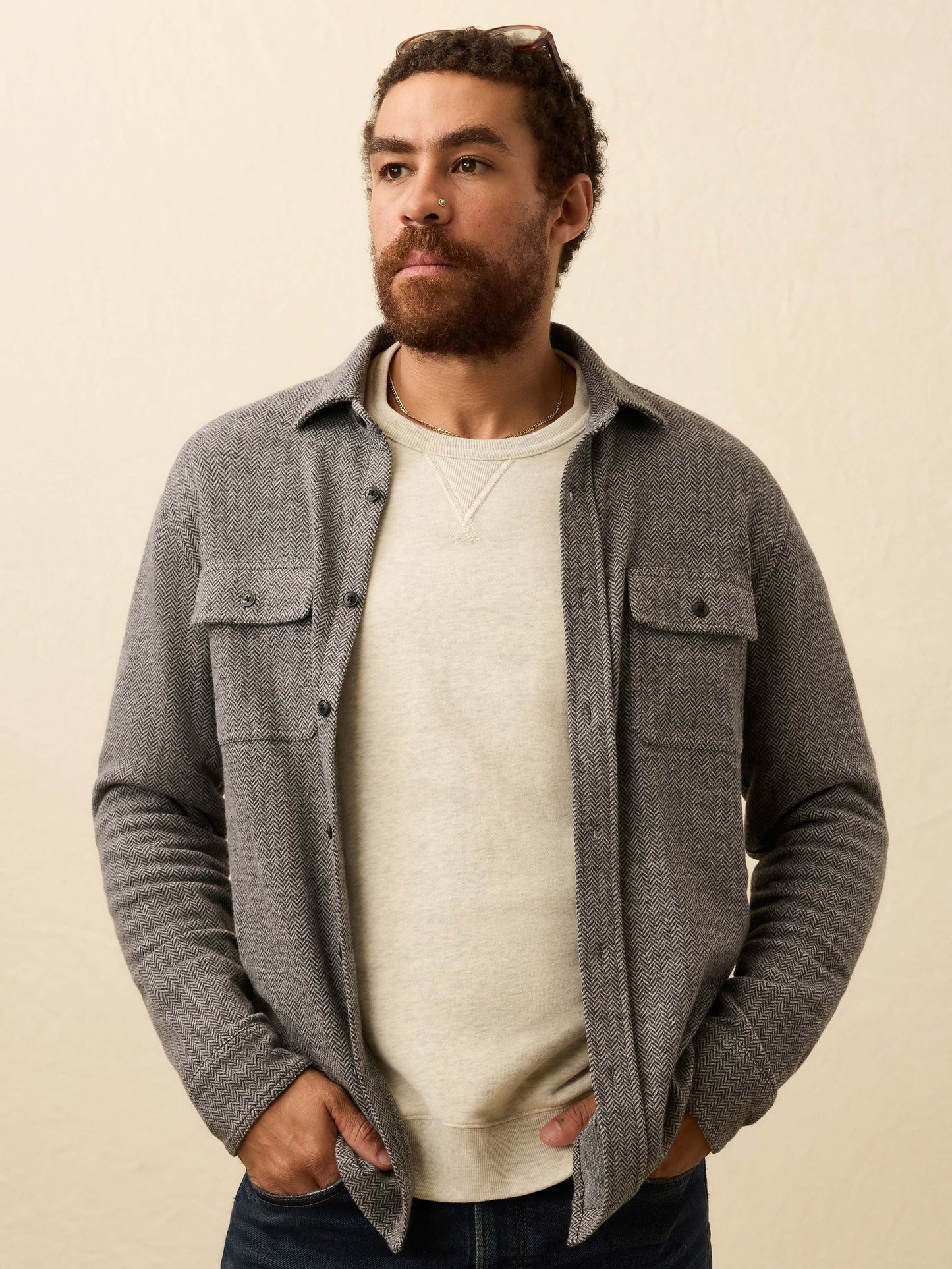 LegendTM Sweater Shirt - Alpine Grey Herringbone