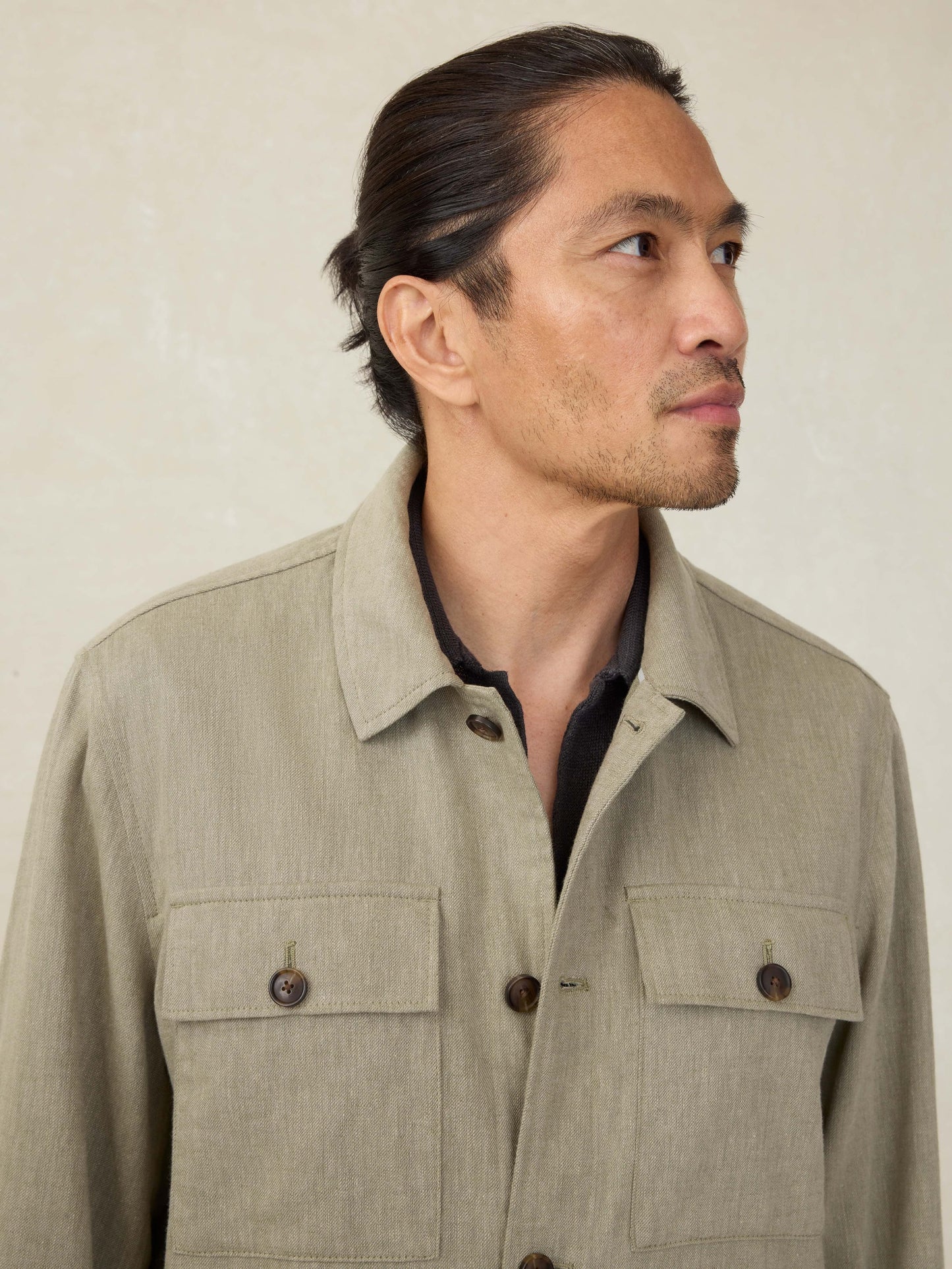 MovementTM Linen Shirt Jacket - Sage Cliff
