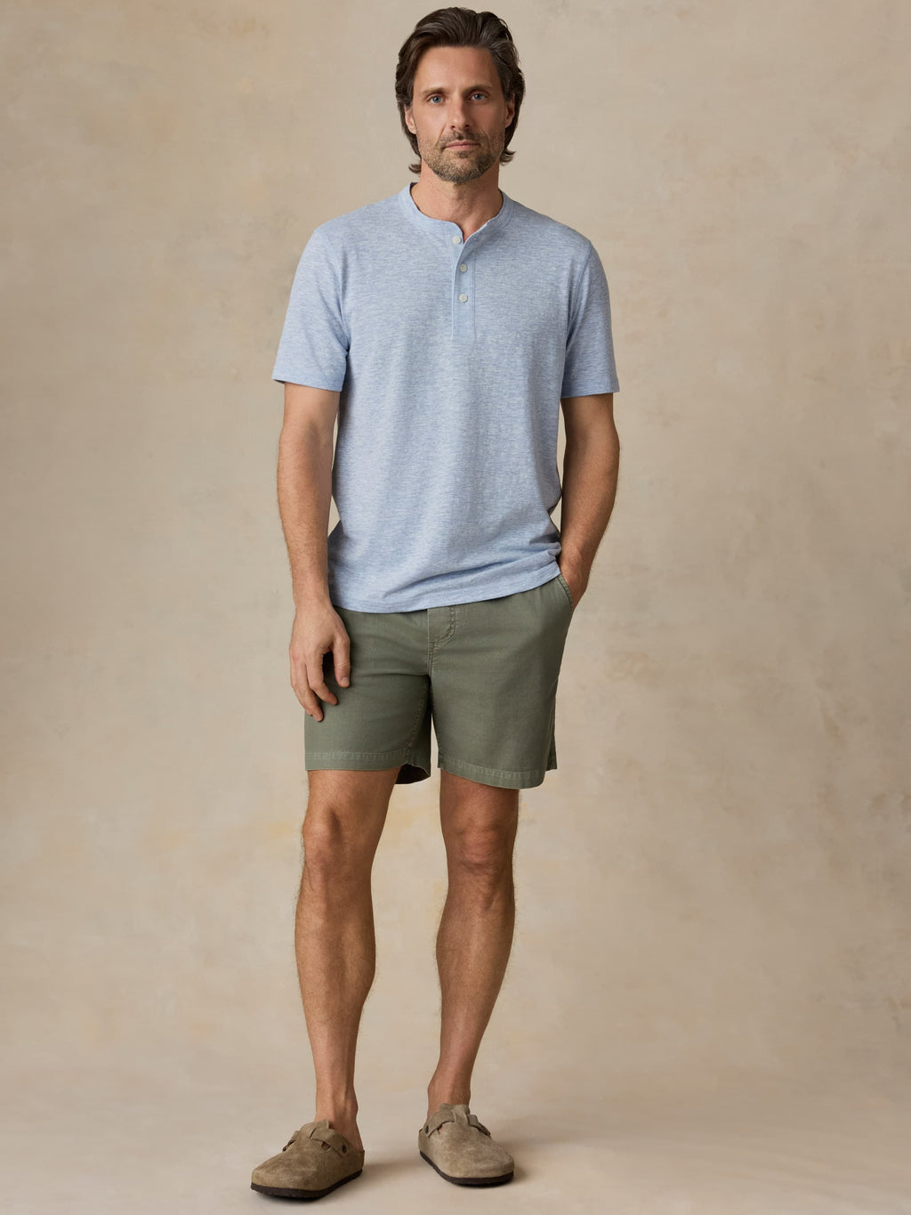 Short-Sleeve Breeze Henley - Blue Isle