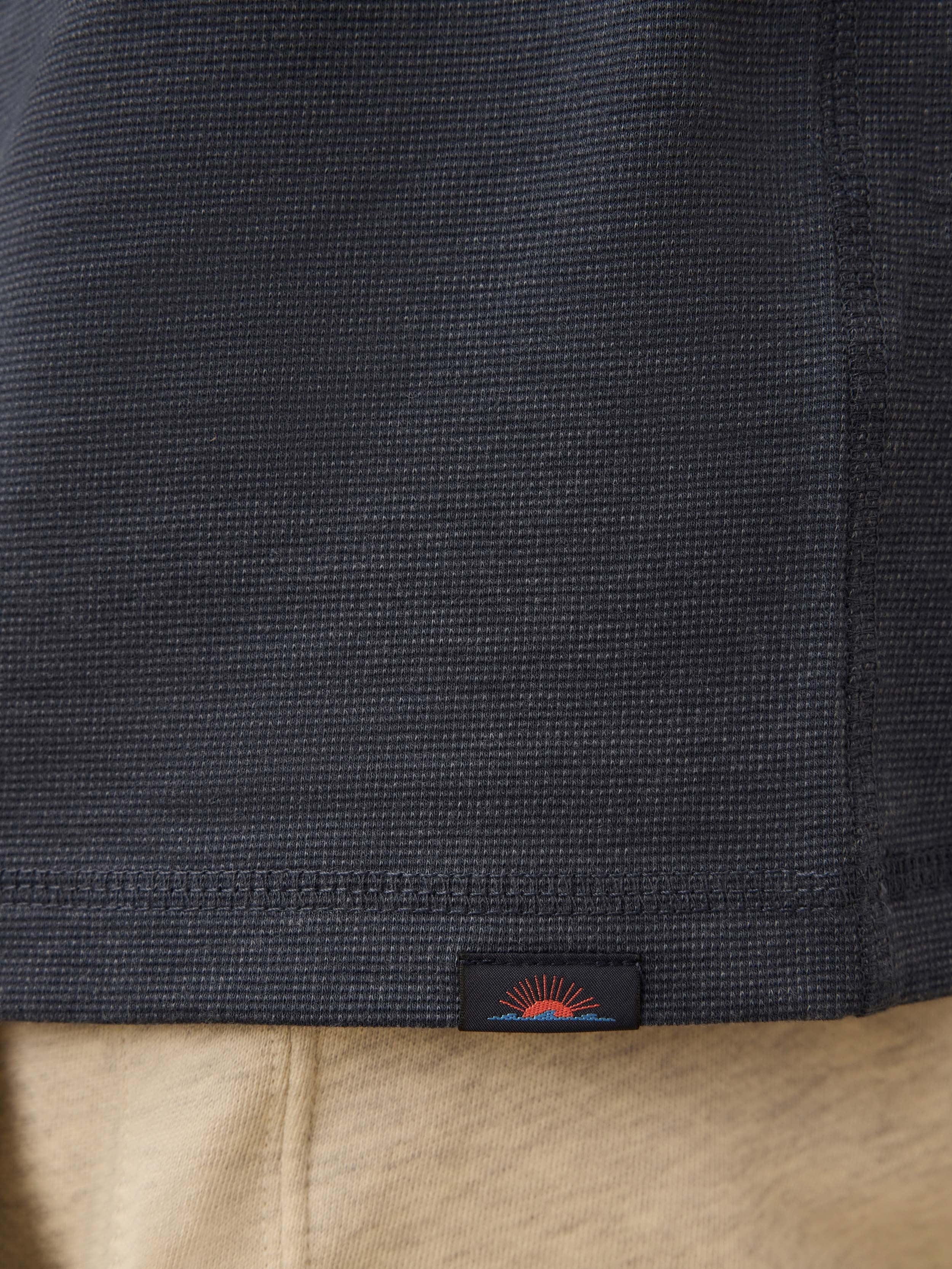 Long-Sleeve Waffle Henley - Blue Nights