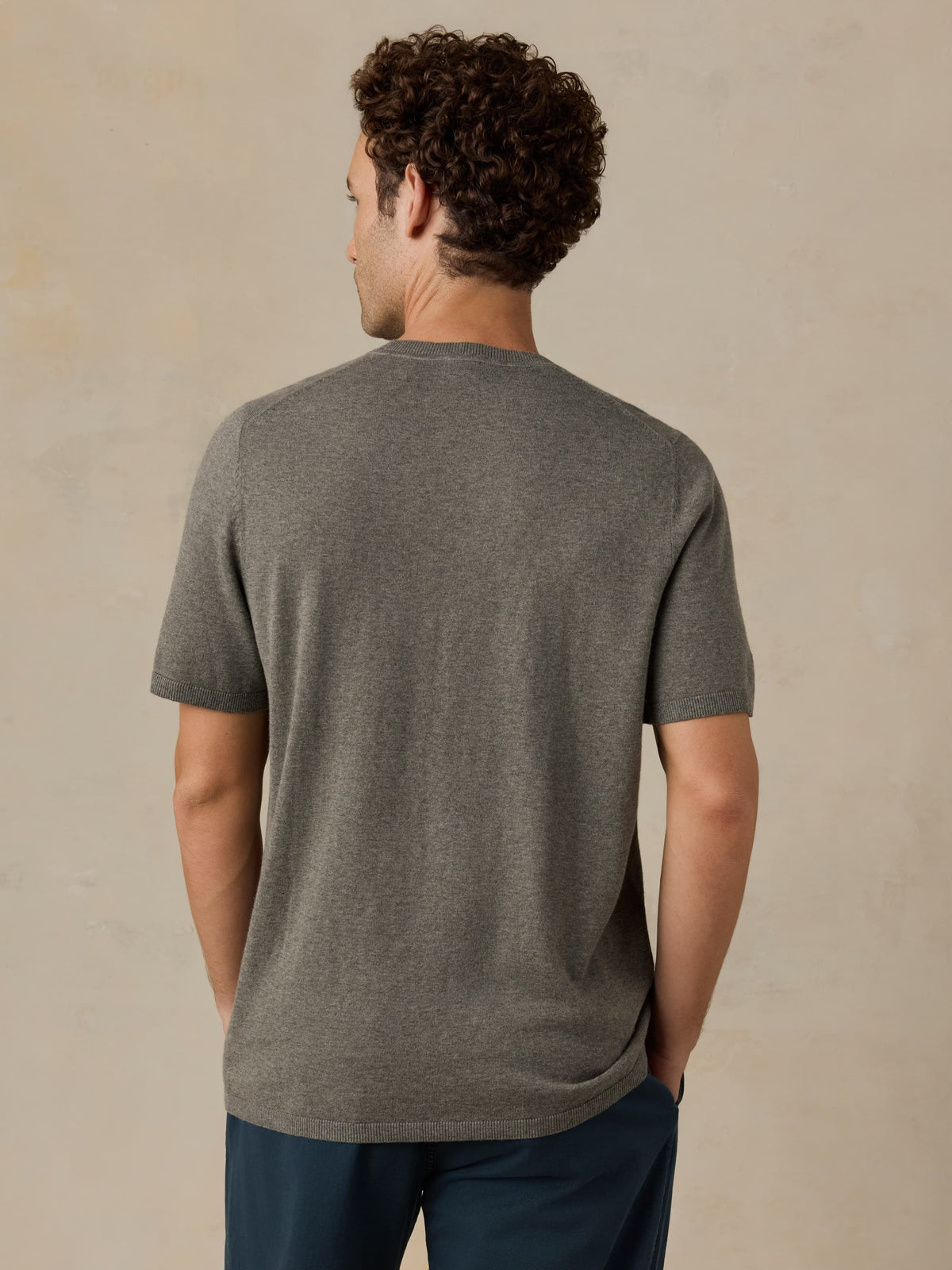 Short-Sleeve Sweater Tee - Olive Range Melange
