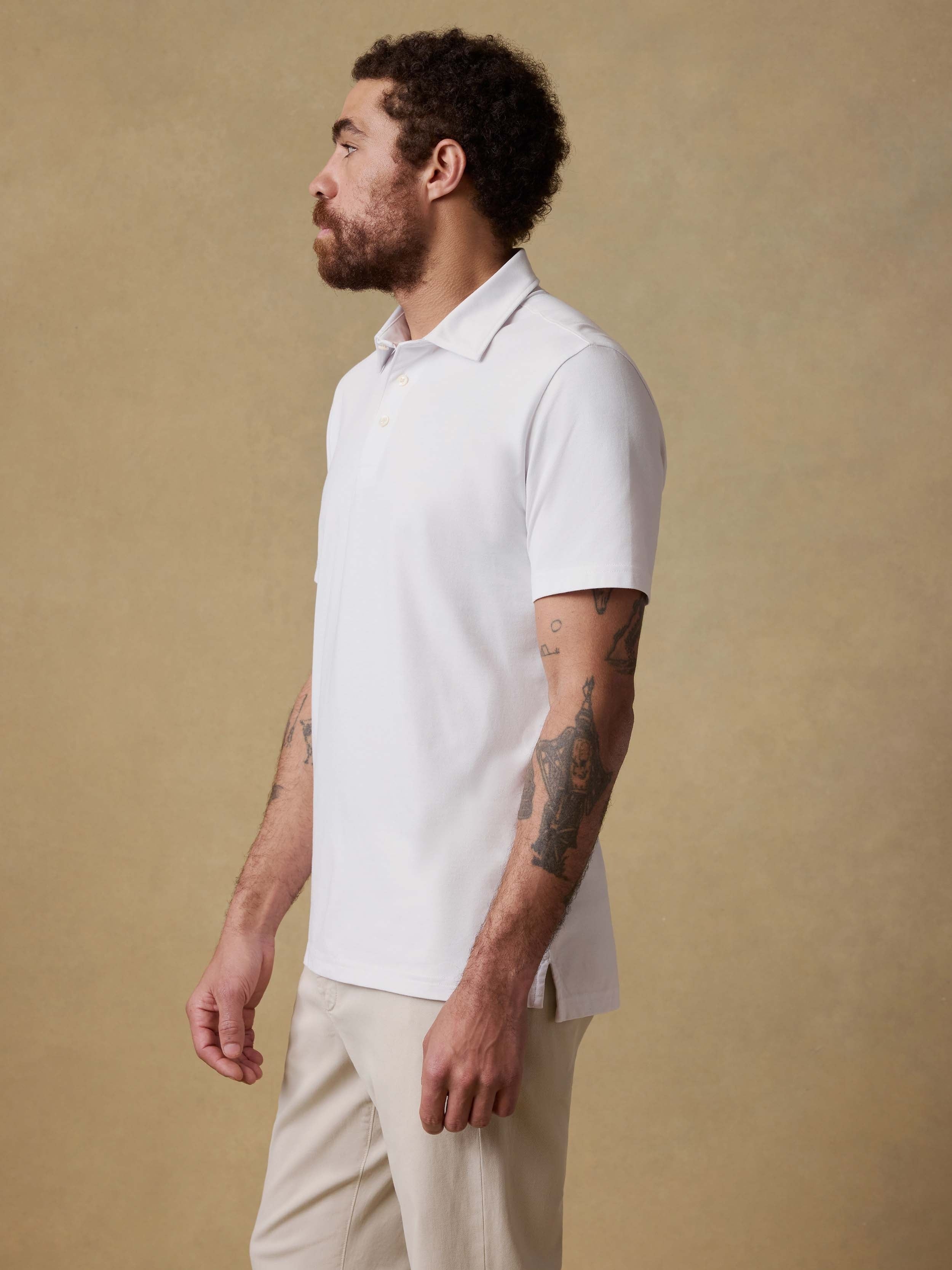 Short-Sleeve MovementTM Pique Polo - Pure White