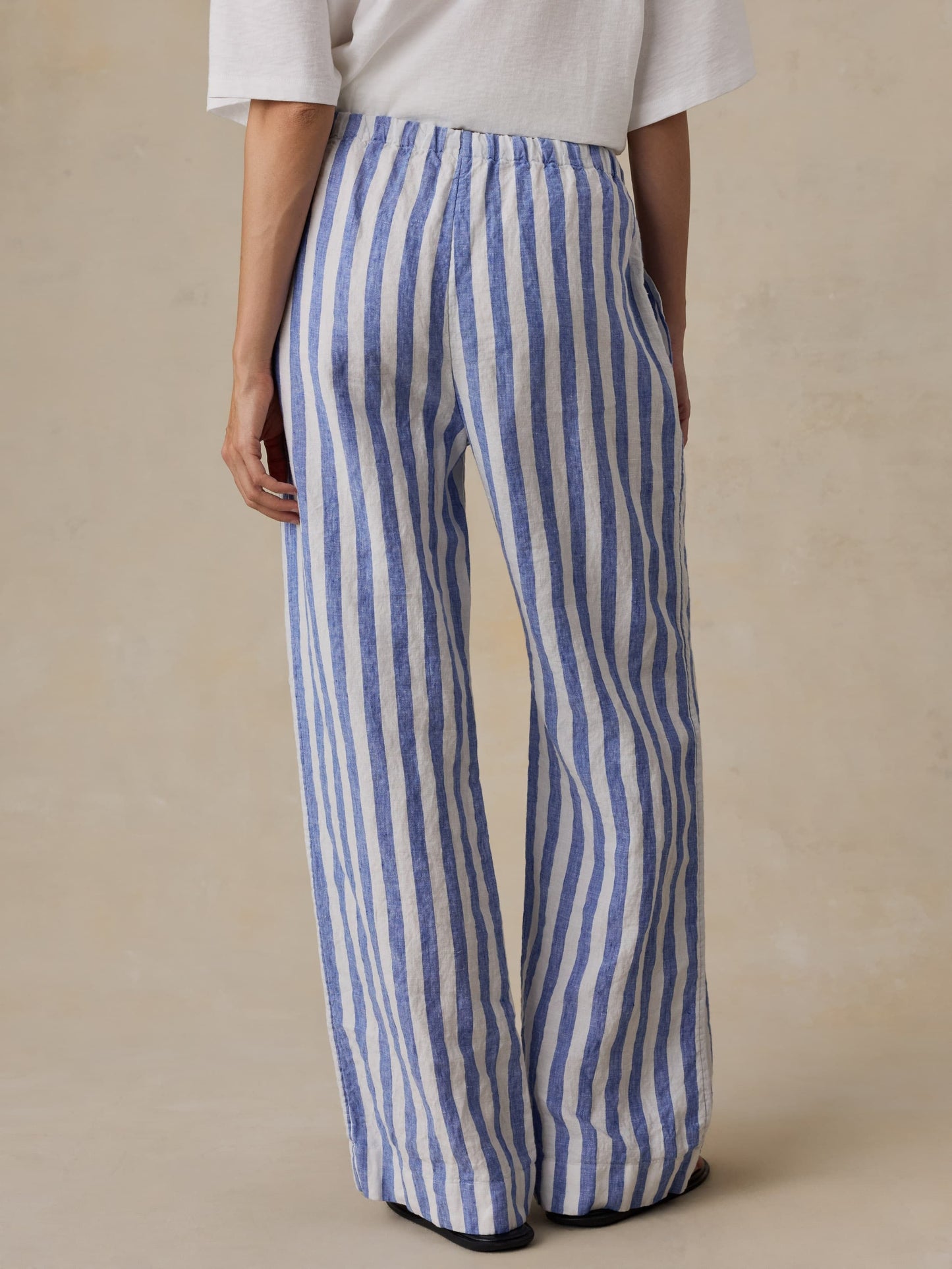 Laidback Linen Pant - Coastal Calm Stripe