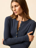 Paradise Pointelle Henley - Blue Nights