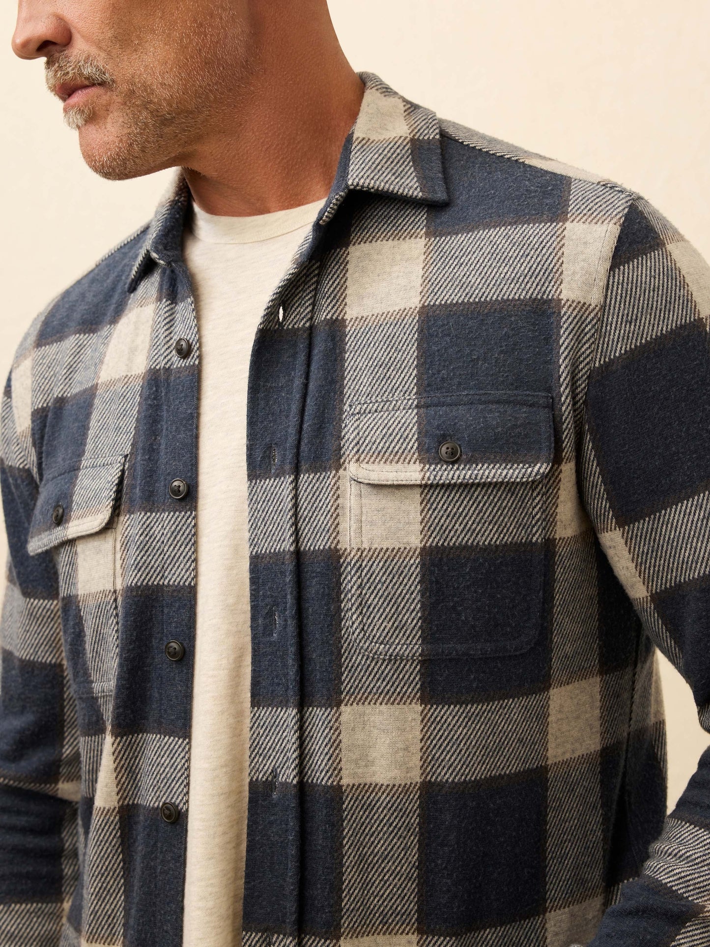 LegendTM Sweater Shirt - Navy Cloud Plaid