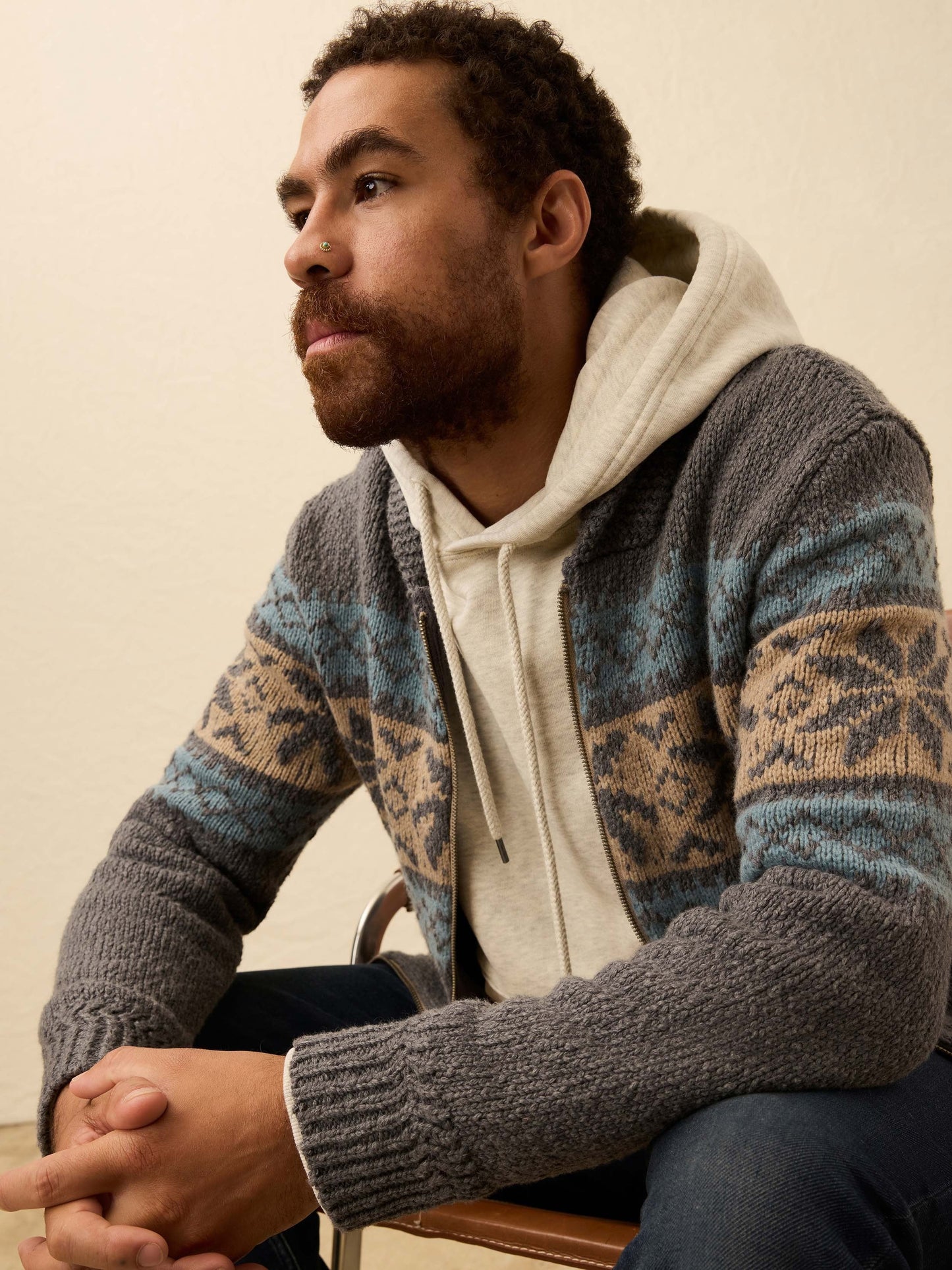 Surf To Snow Zip Cardigan - Iron Coast