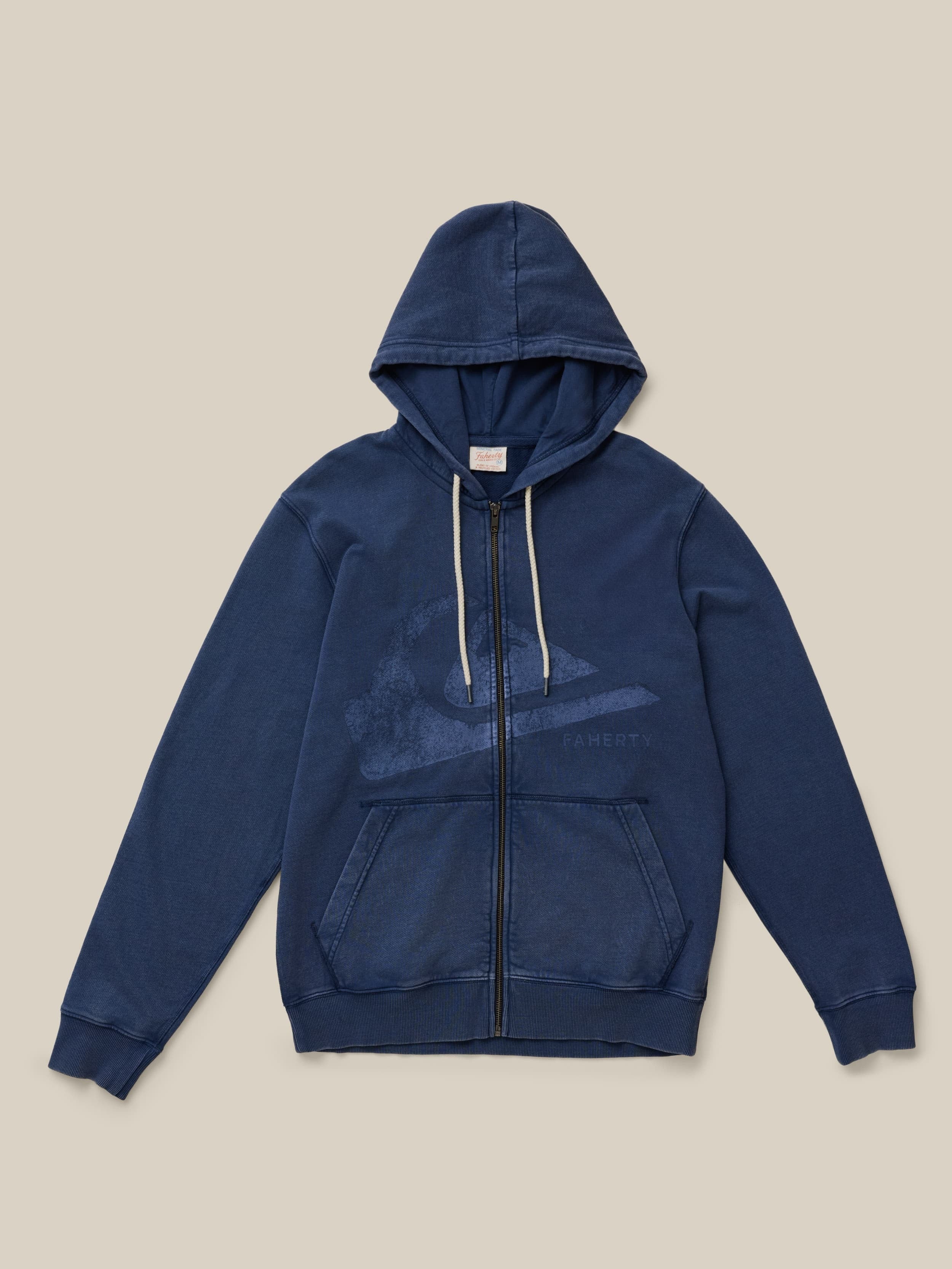Faherty x Quiksilver Fleece Zip Hoodie - Abyss Navy