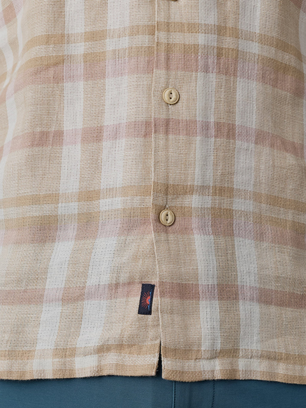 Short-Sleeve Palma Linen Camp Shirt - Mauve Sand Plaid