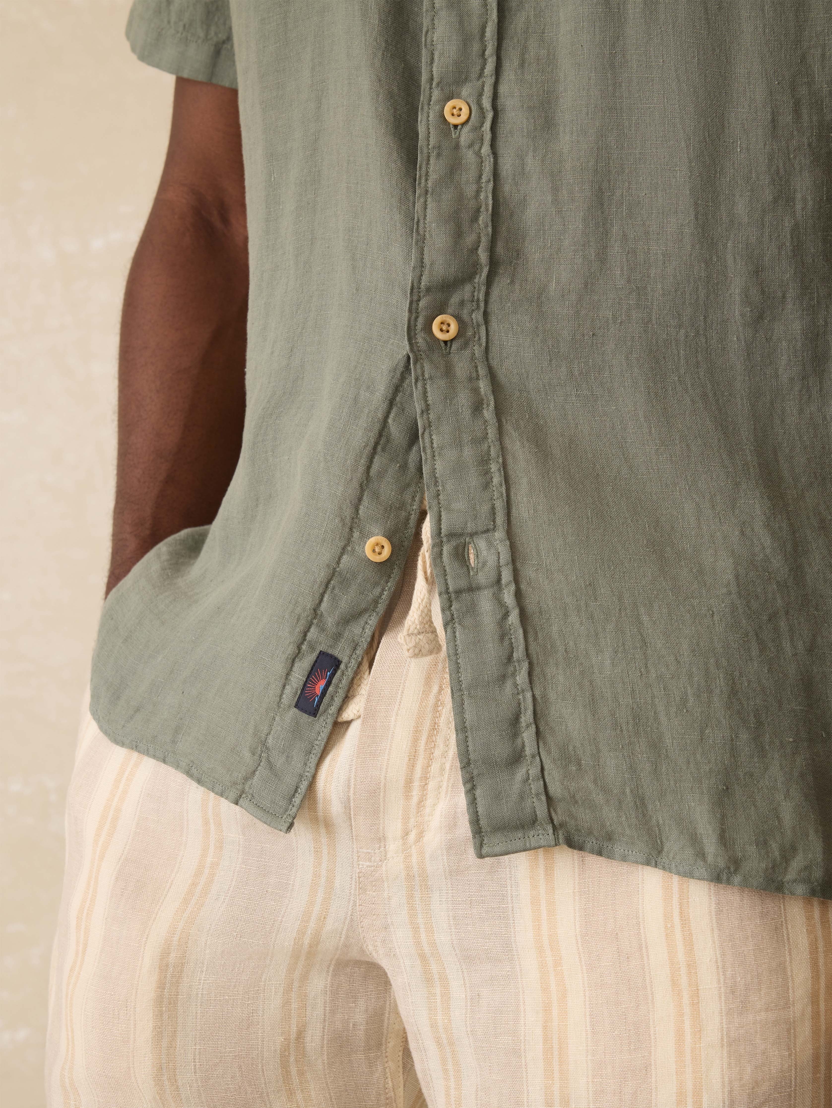 Short-Sleeve Laguna Linen Shirt - Spruce
