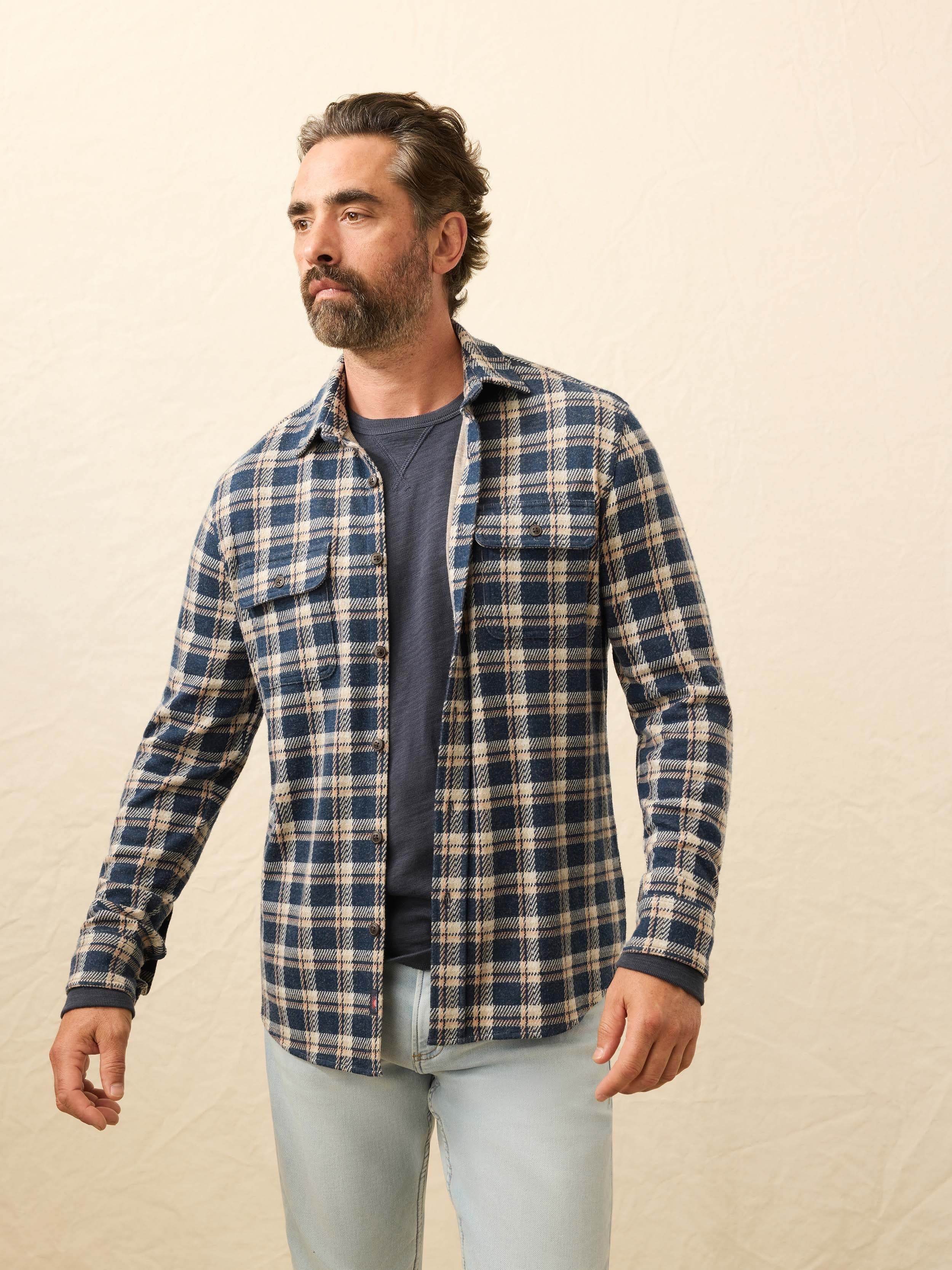 LegendTM Sweater Shirt - Golden Lake Plaid