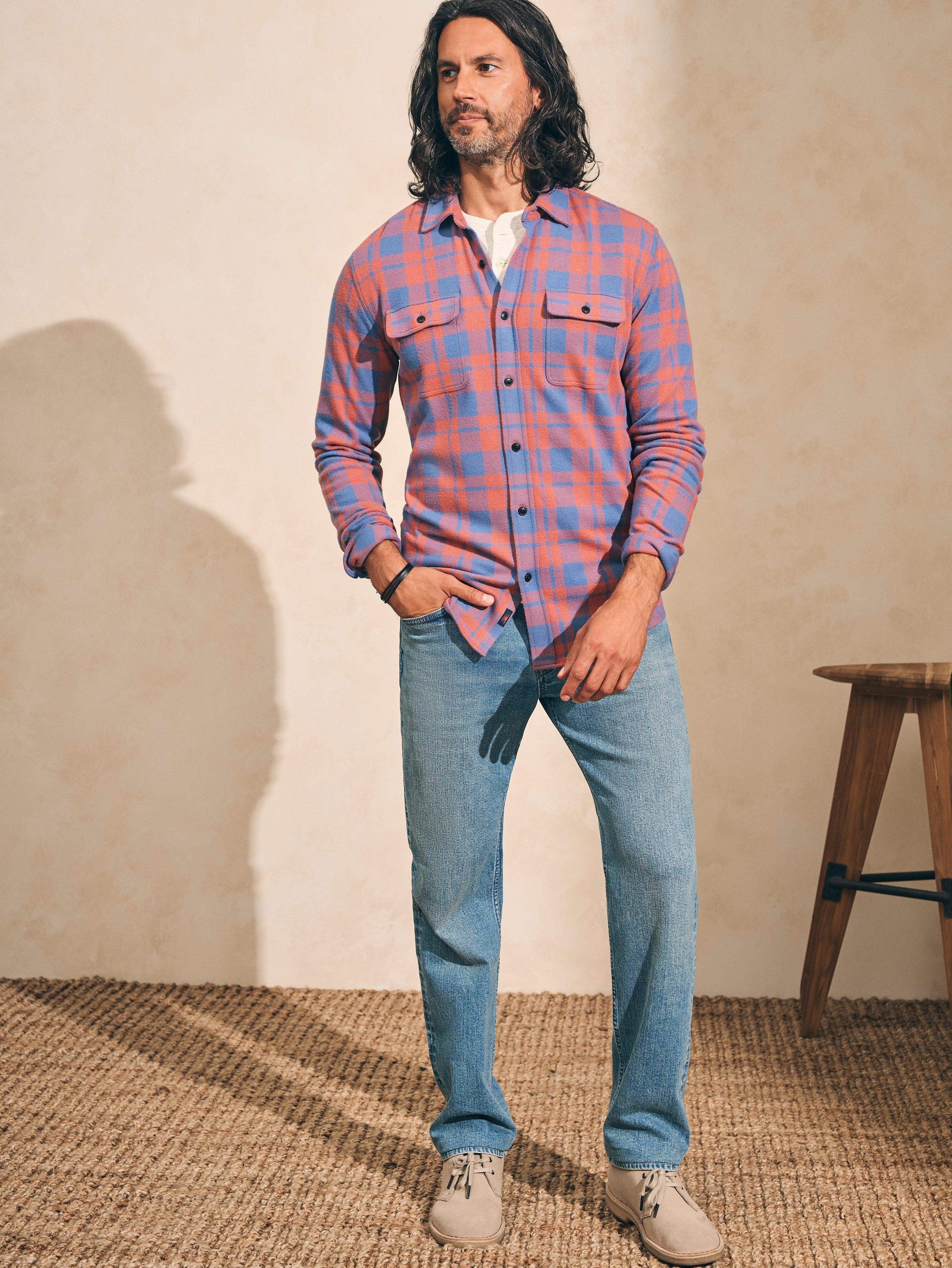 LegendTM Sweater Shirt - Rose Blue Check