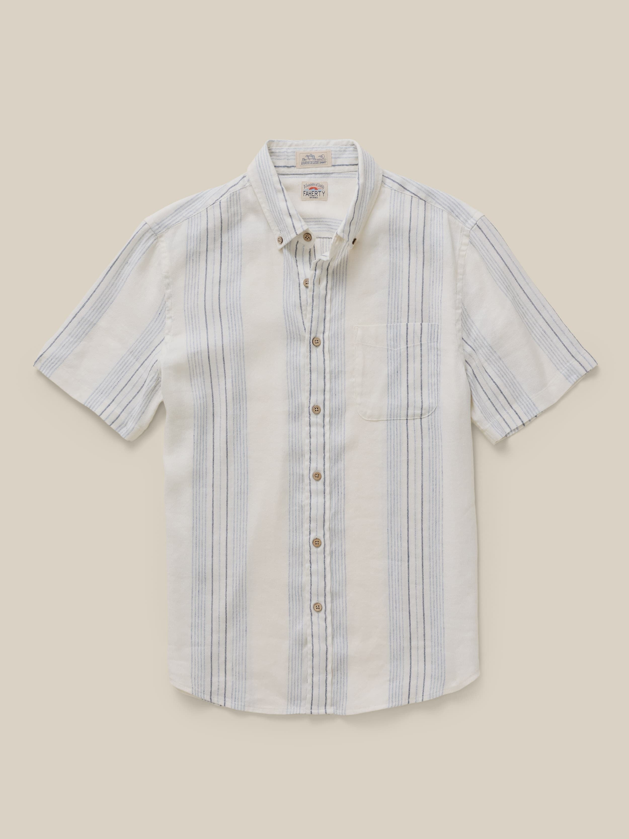 Short-Sleeve Breeze Shirt - River Shore Stripe