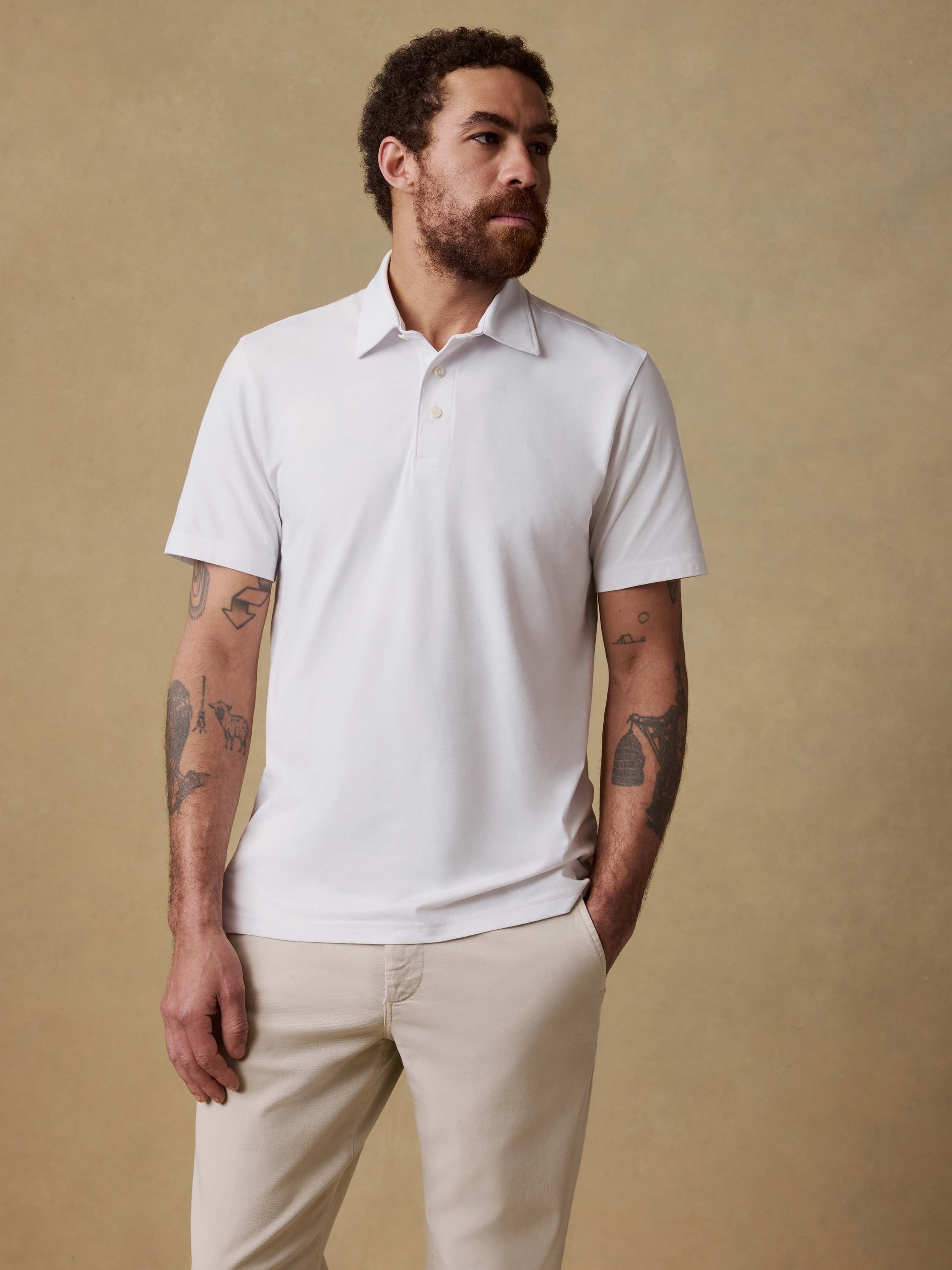 Short-Sleeve MovementTM Pique Polo - Pure White