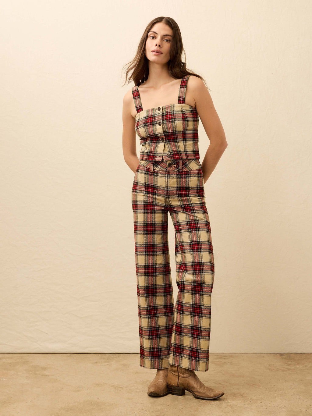 High Ridge Cord Bustier - Winterstone Plaid
