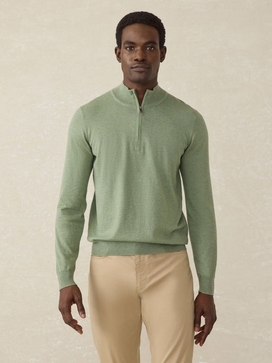 MovementTM Quarter Zip Sweater - Faded Leaf Melange