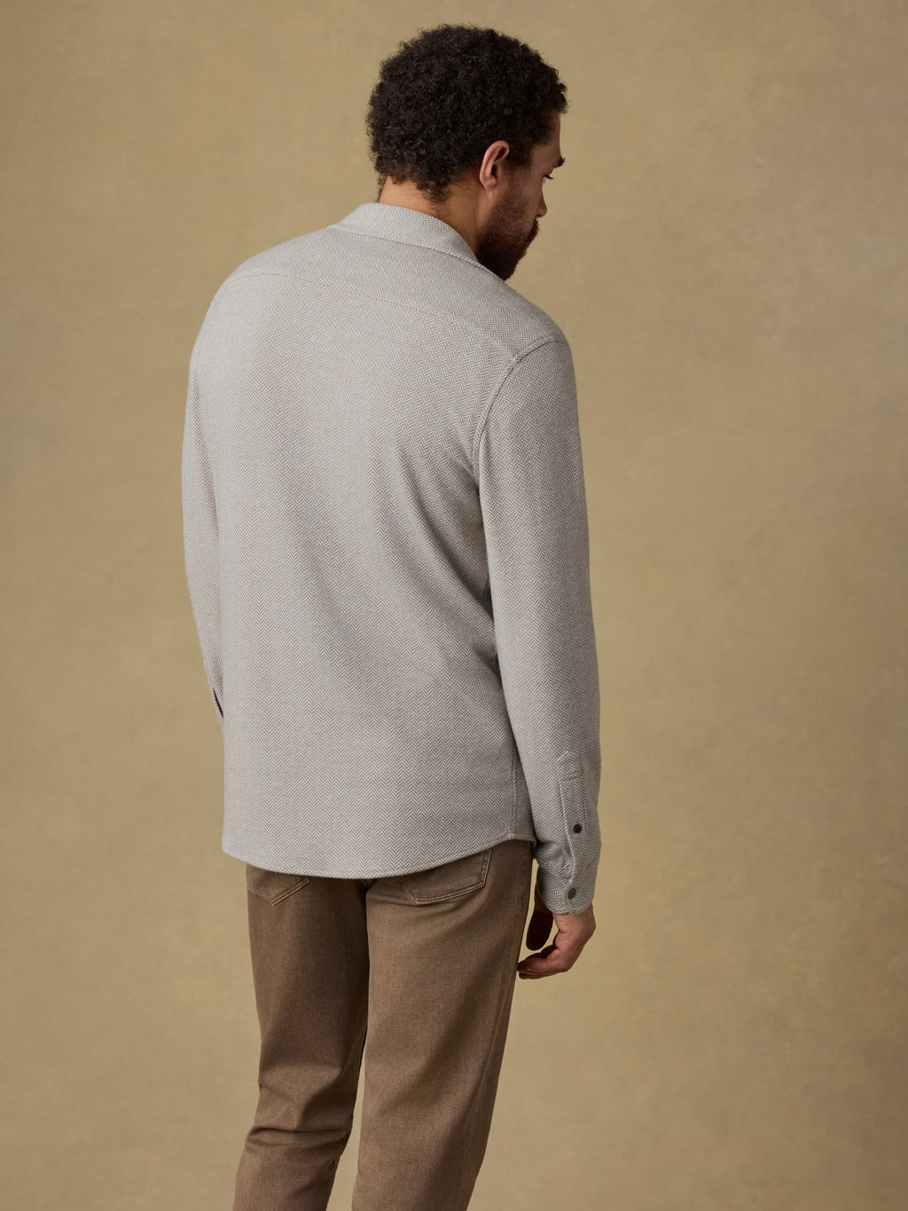 LegendTM Sweater Shirt - Khaki Cream Herringbone